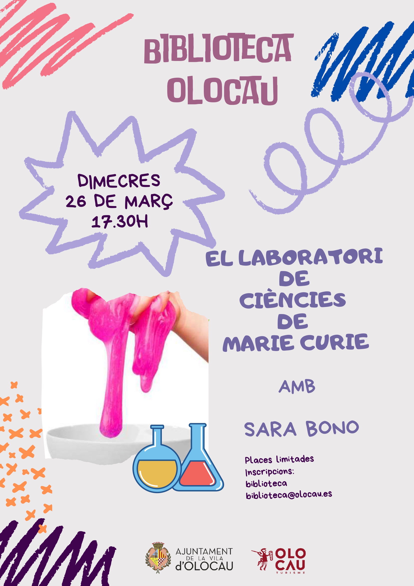 Taller El laboratori de ci&egrave;ncies de Marie Curie Biblioteca Olocau