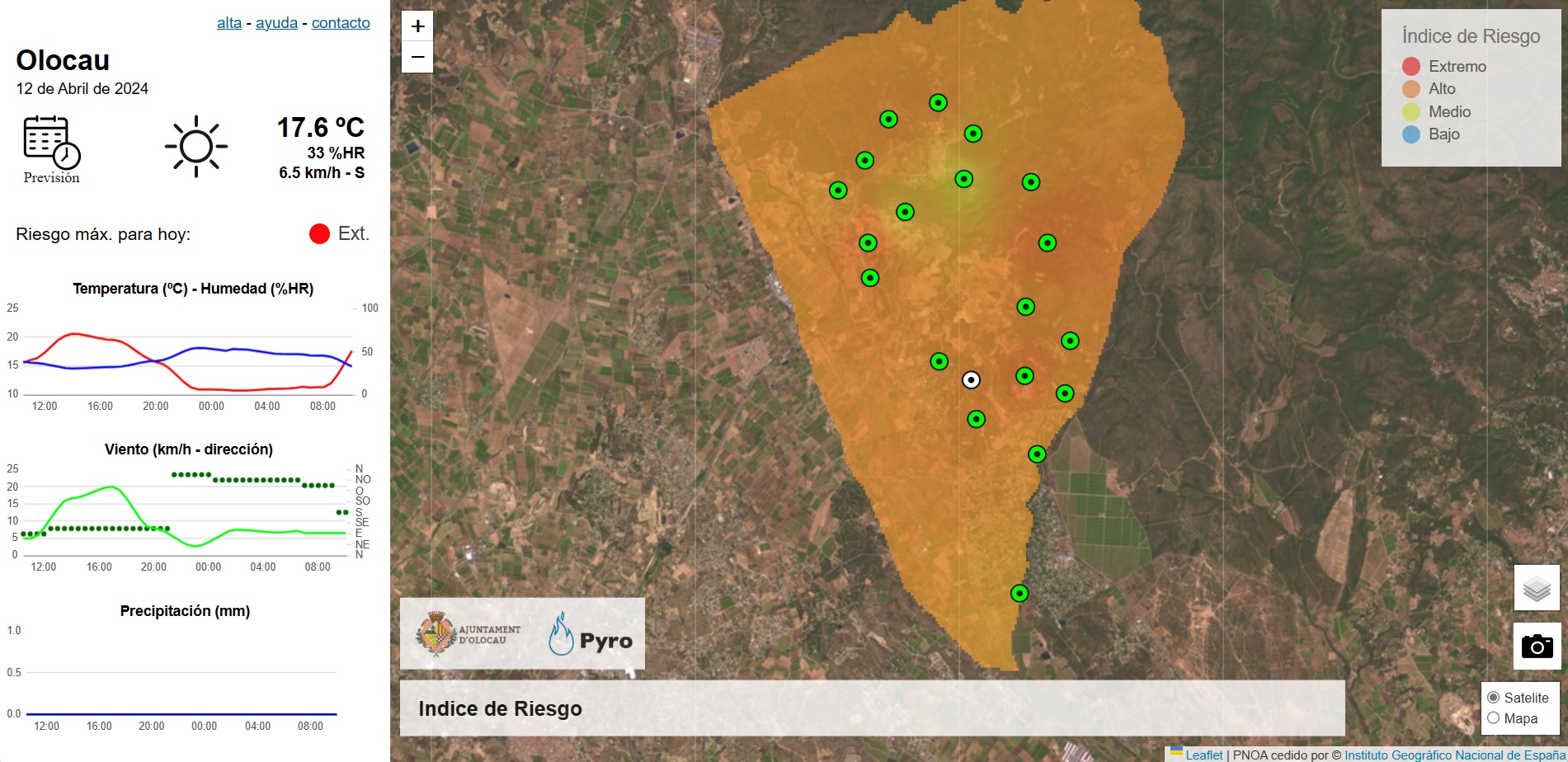 Riesgo incendios viernes 12 abril