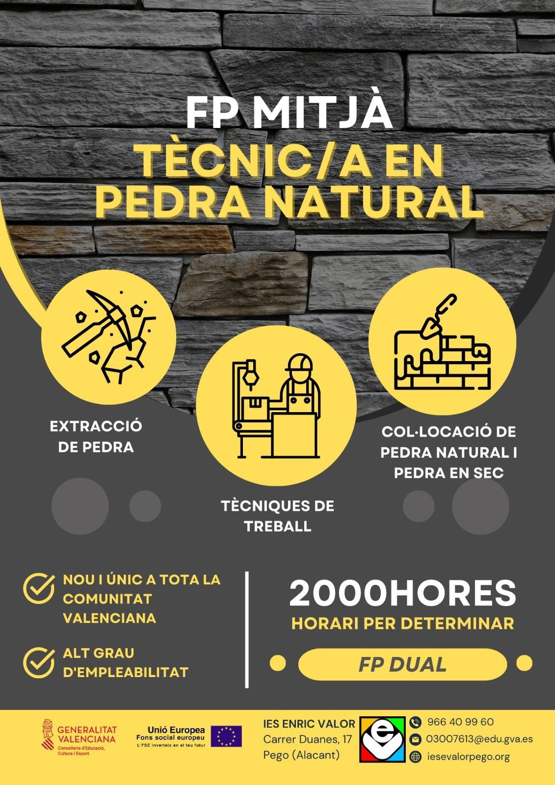 Cartel Ciclo Formativo de Piedra Natural