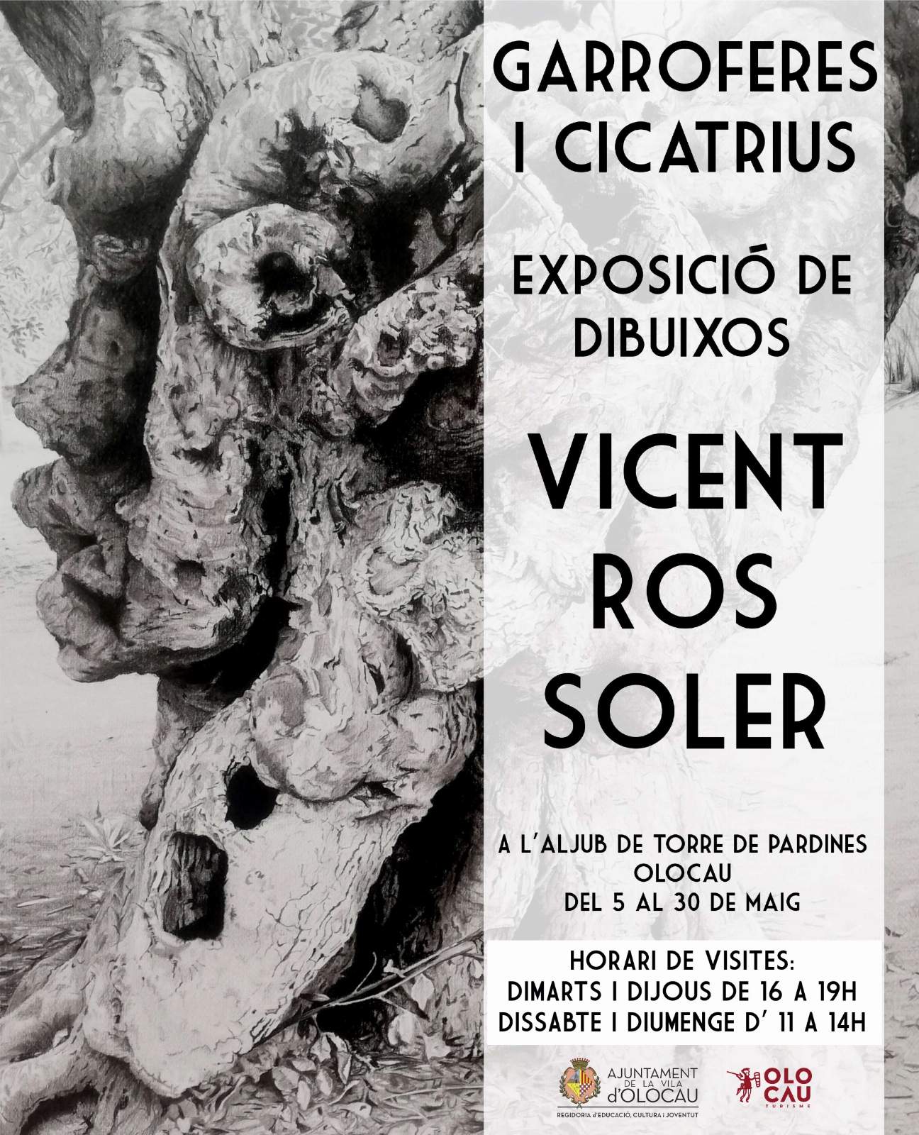 Cartel exposición 'Garroferes i cicatrius' Olocau