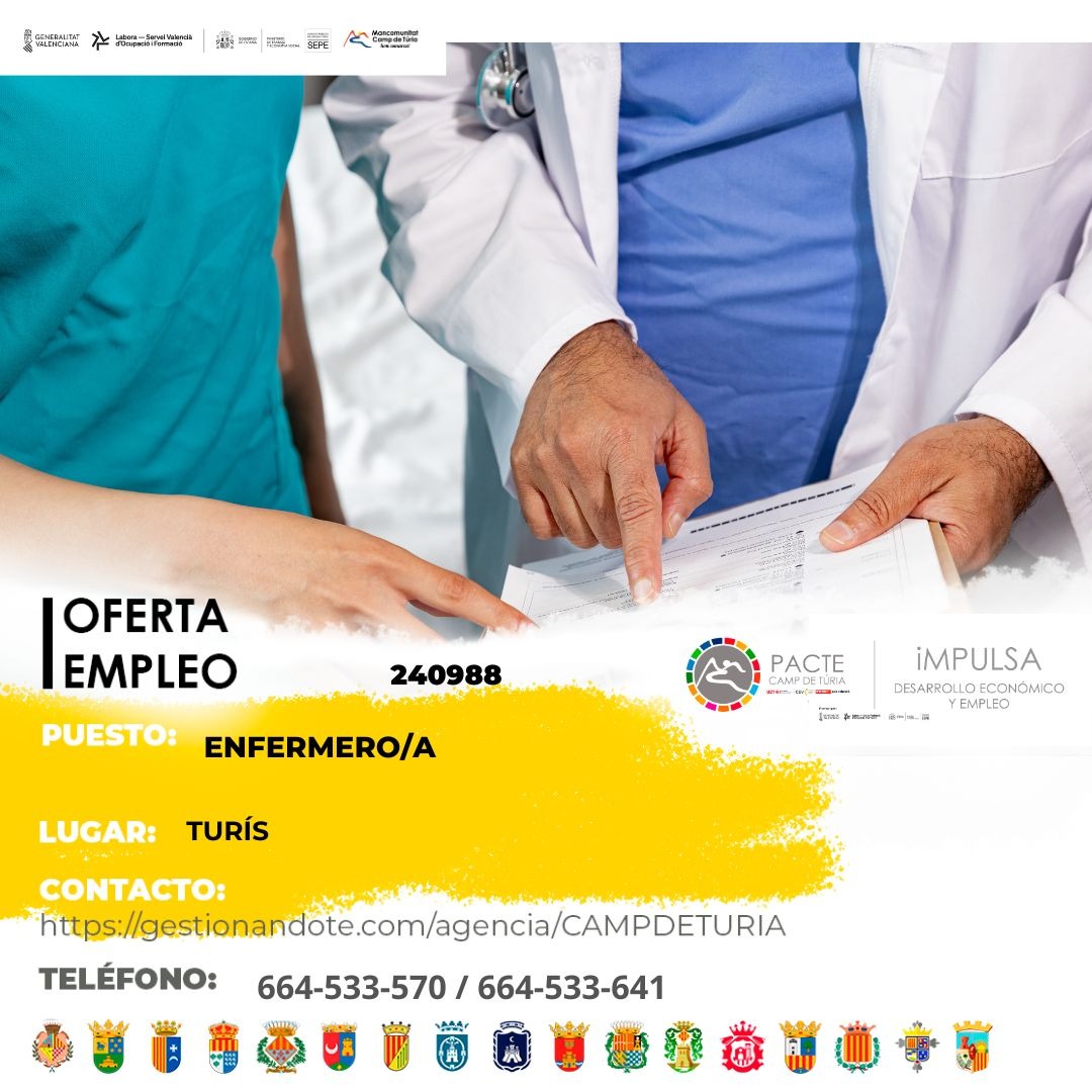 Oferta de empleo - Enfermero-a en Turís