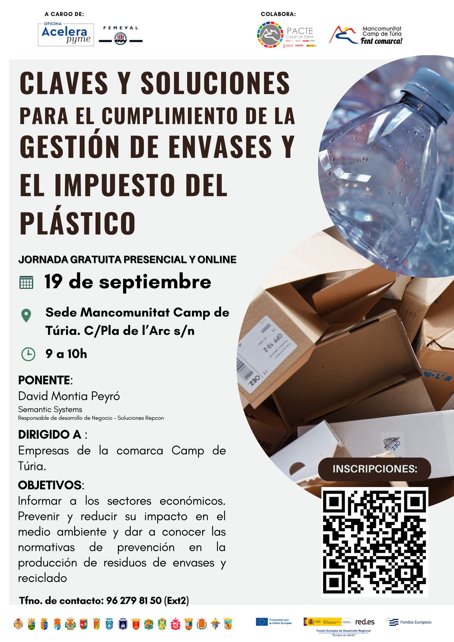 Jornada gratuita Claves y soluciones para el cumplimiento de la gesti&oacute;n de envases y el impuesto del pl&aacute;stico