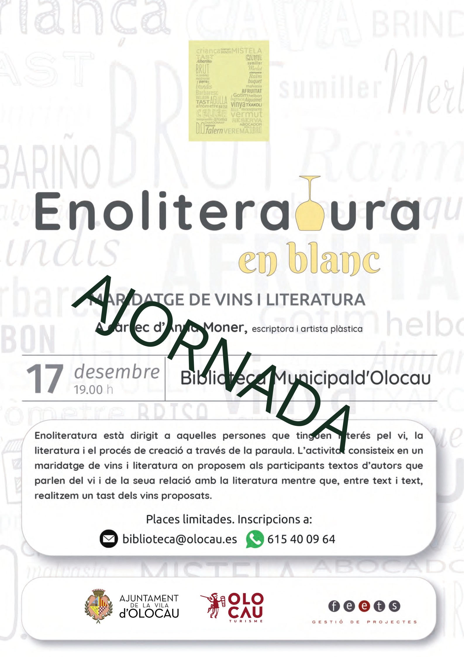 Cartel actividad aplazada Olocau