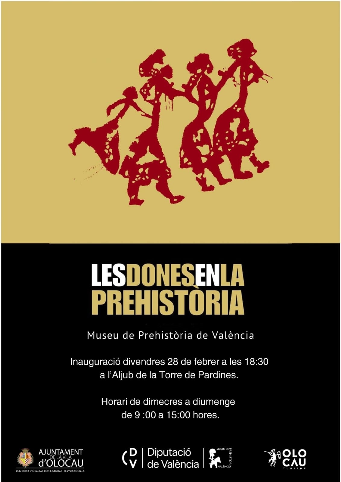 Cartel inauguraci&oacute;n exposici&oacute;n Les dones en la Prehist&ograve;ria Olocau