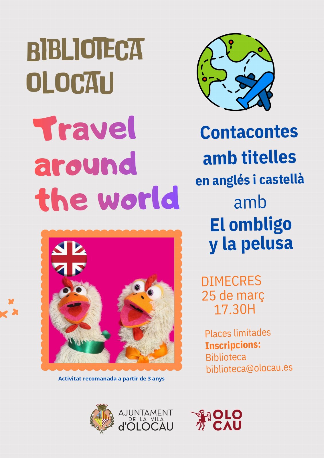 Cuentacuentos Travel around the world Biblioteca Municipal Olocau
