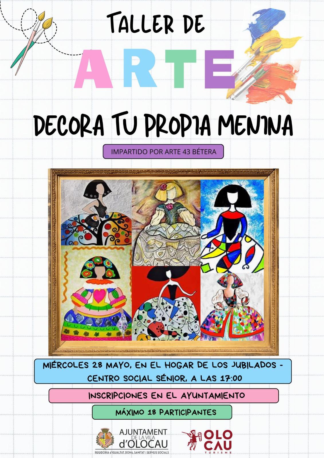 Cartel taller de arte &lsquo;Decora tu propia menina&rsquo; Olocau