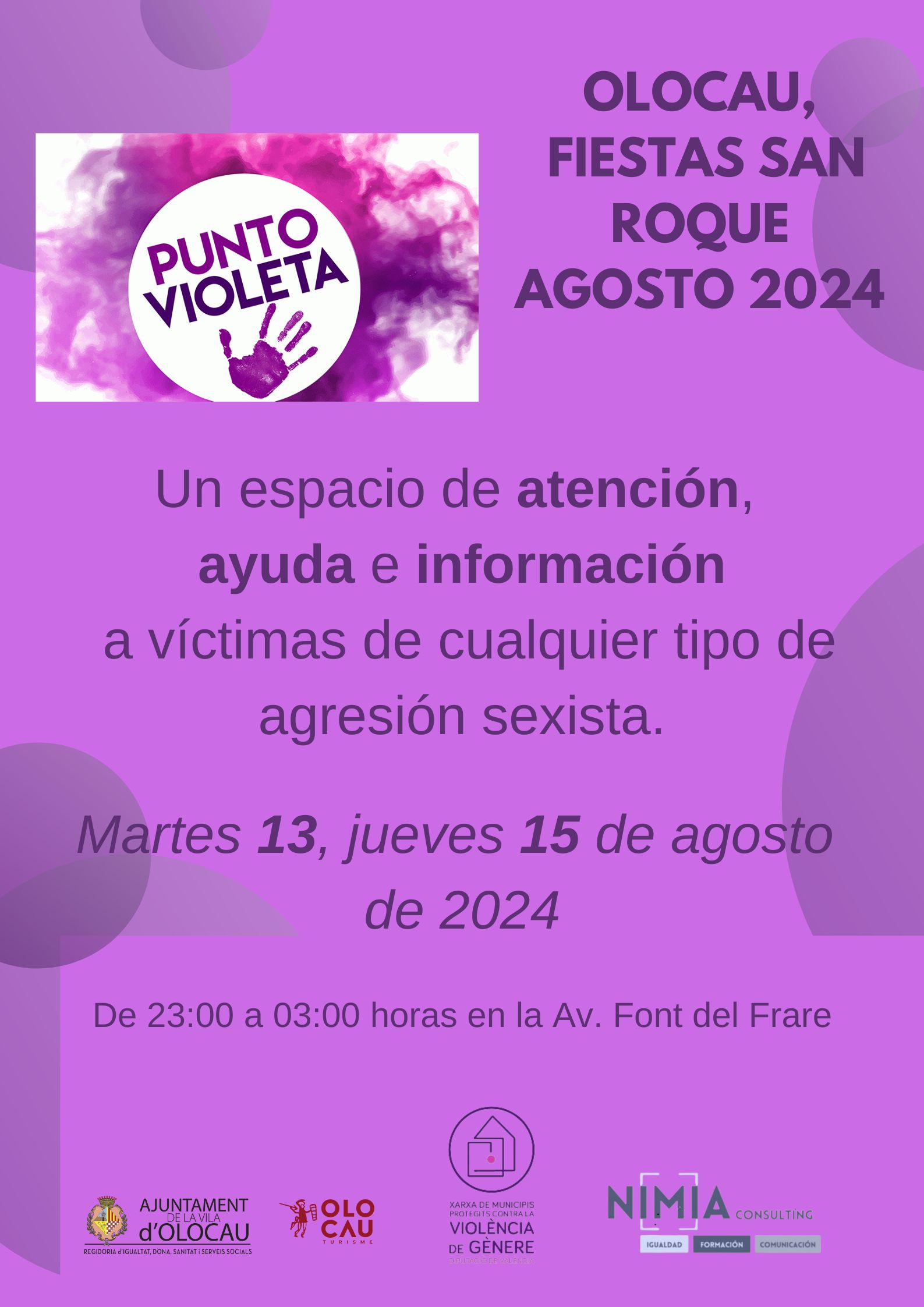 Cartel Punto Violeta Olocau