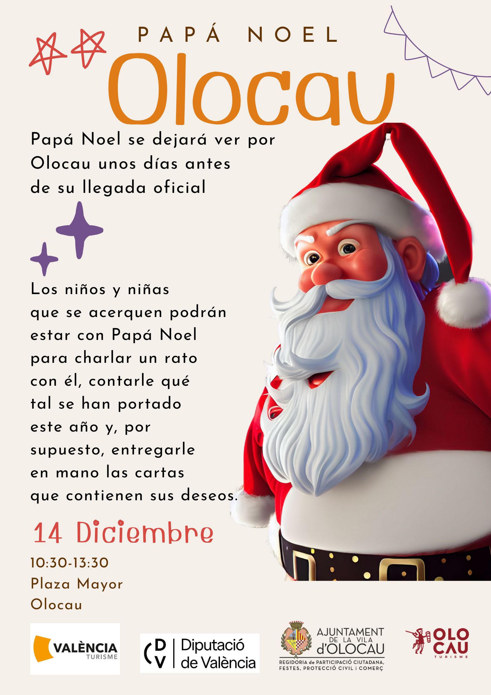 Cartel visita de Pap&aacute; Noel a Olocau