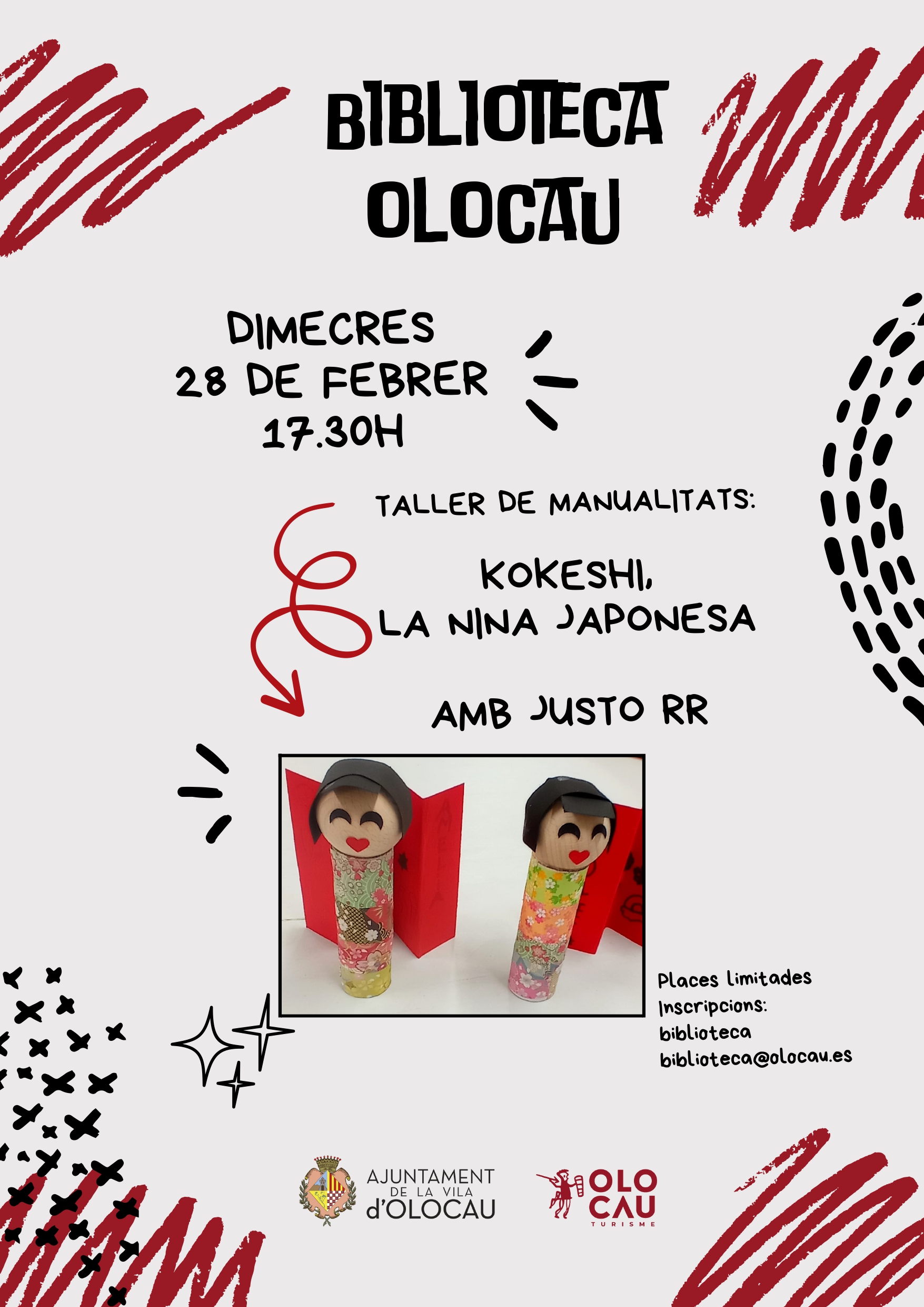 Cartel Taller Kokeshi, la nina japonesa Olocau