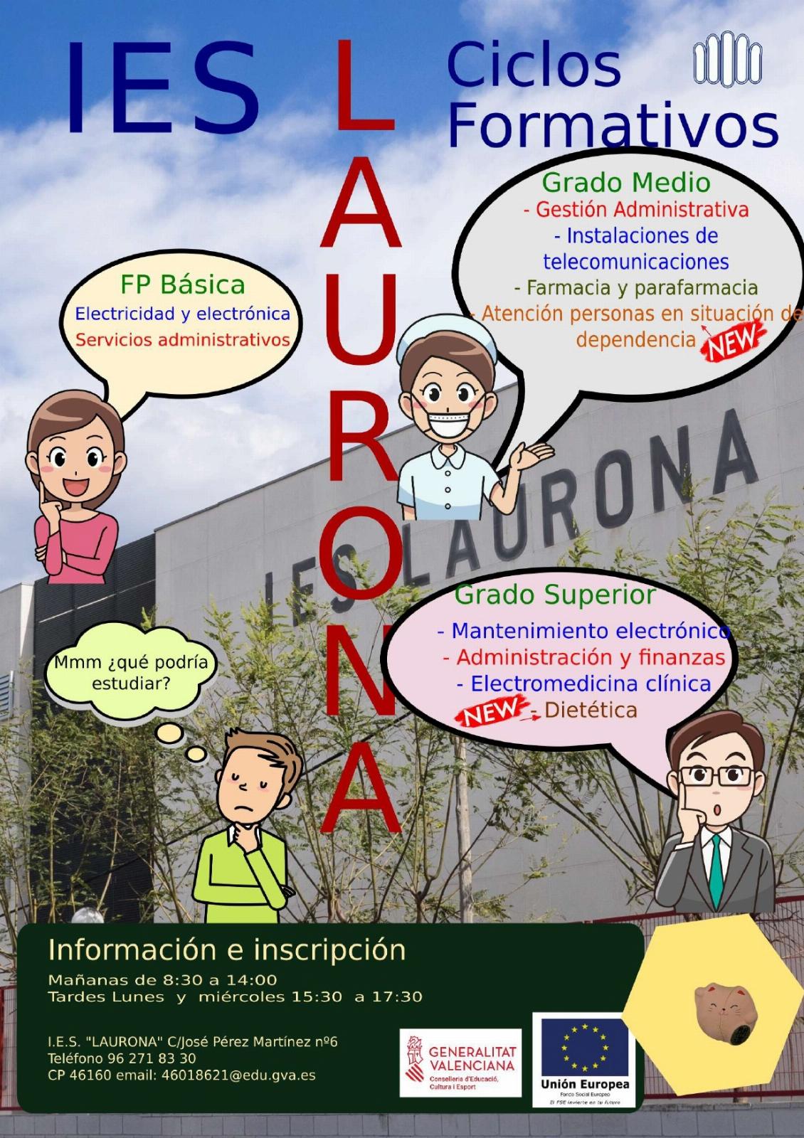 Oferta de Cicles Formatius de l'IES Laurona