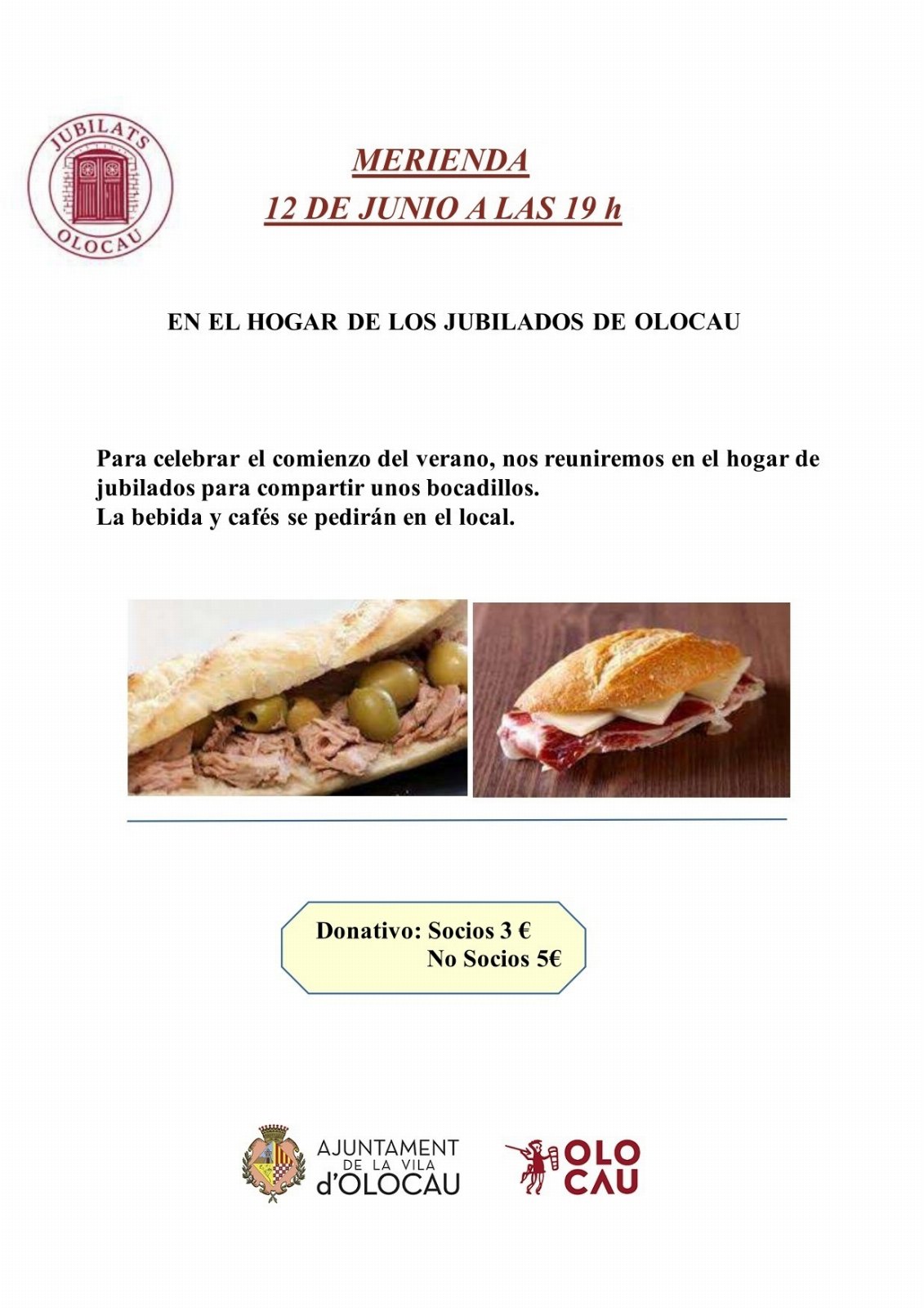 Berenar organitzat per l'Associació de Jubilats i Pensionistes d'Olocau