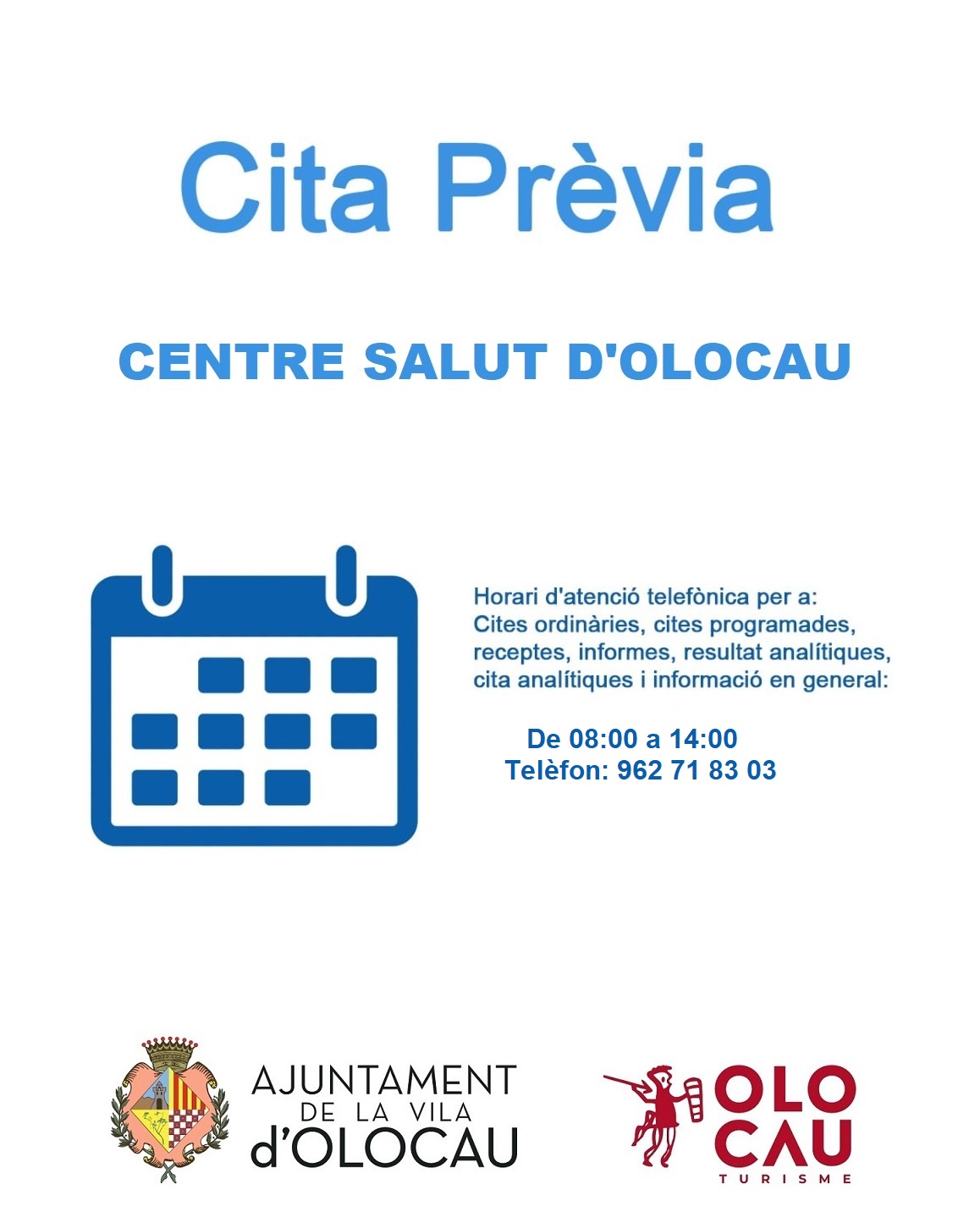 Cita previa Centro de Salud de Olocau