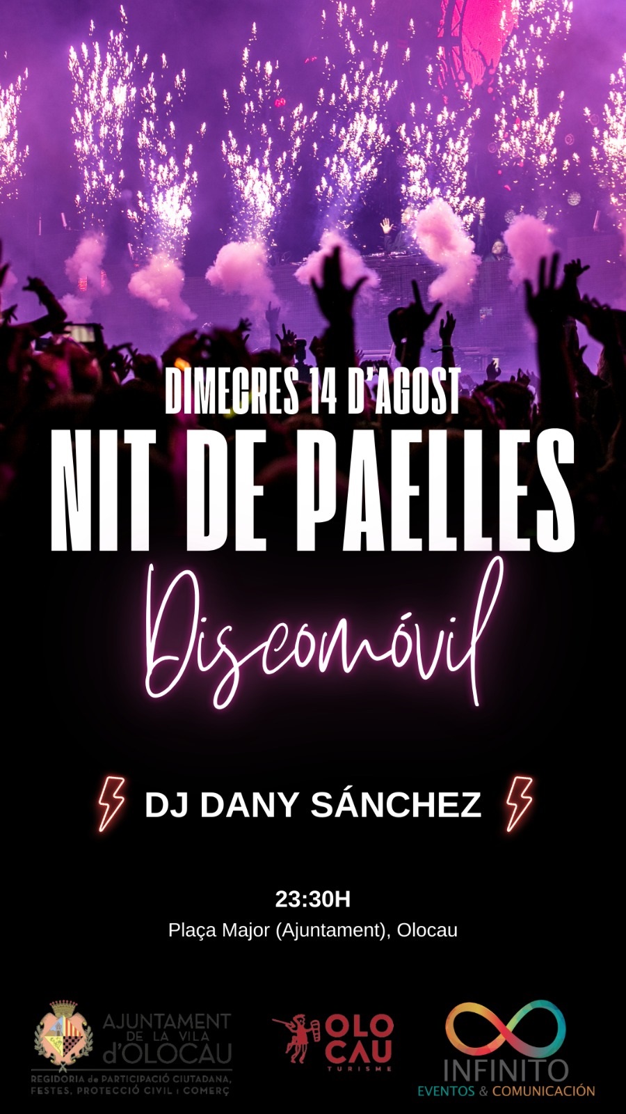 Cartel discomóvil Noche de Paellas Olocau