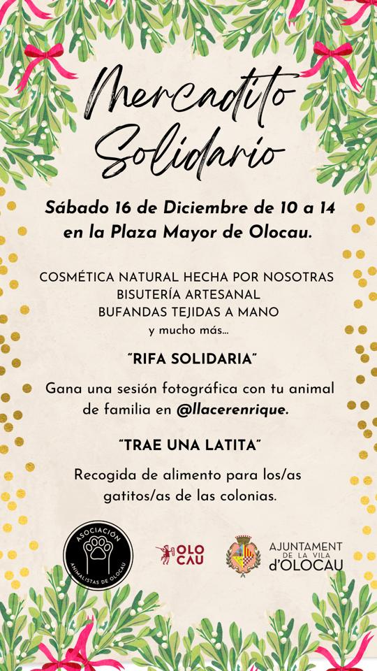 Cartel Mercadito Solidario Olocau
