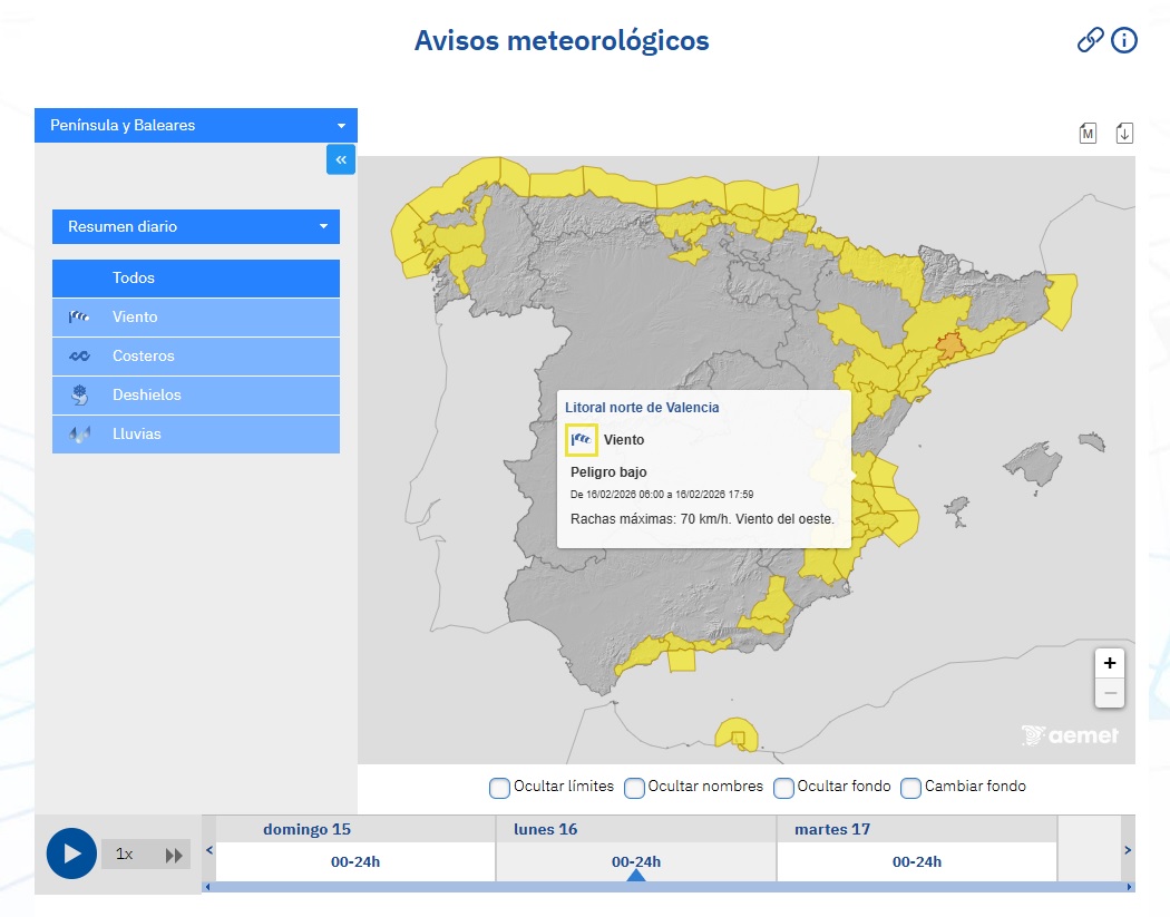 AEMET 16 febrero