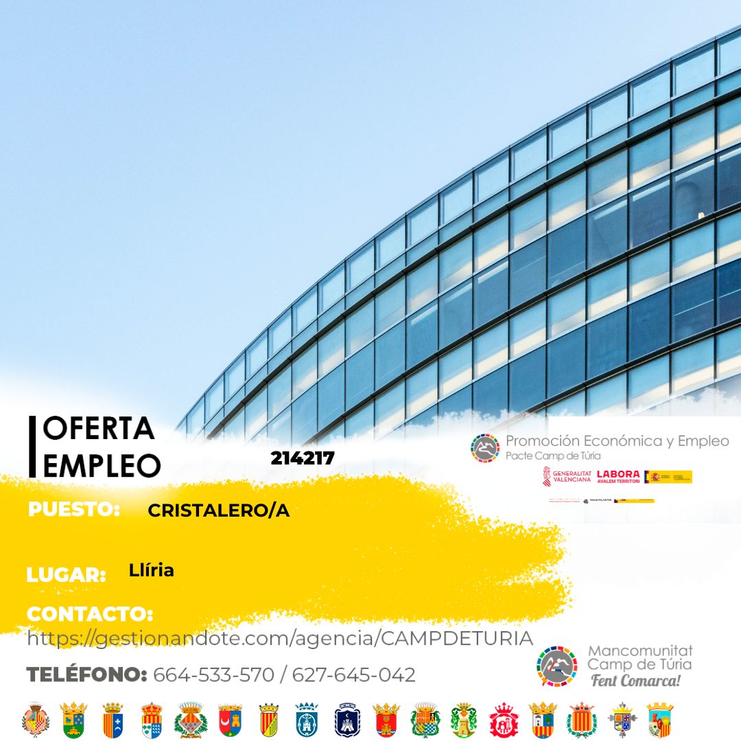 Oferta de empleo - Cristalero-a en Ll&iacute;ria