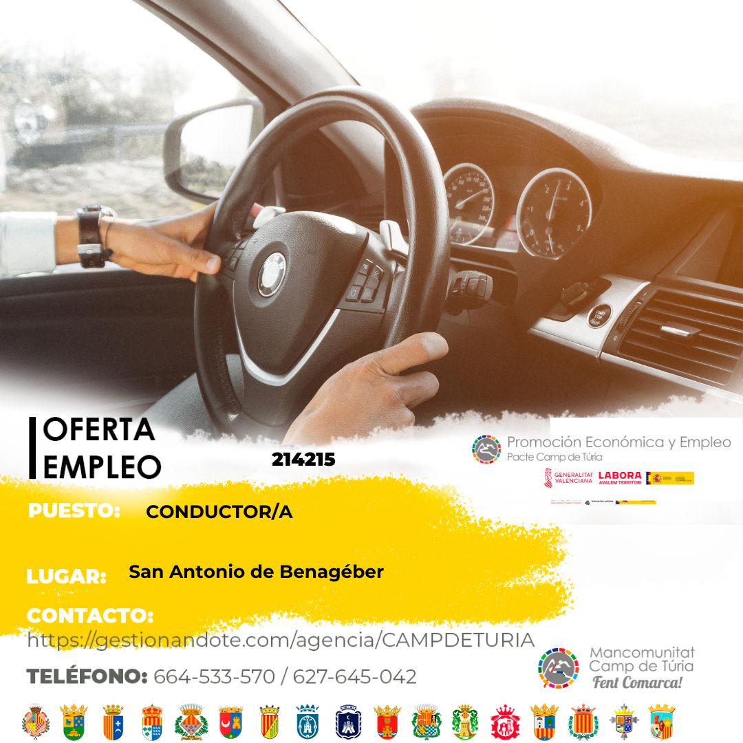 Oferta de empleo - Conductor-a en San Antonio de Benag&eacute;ber