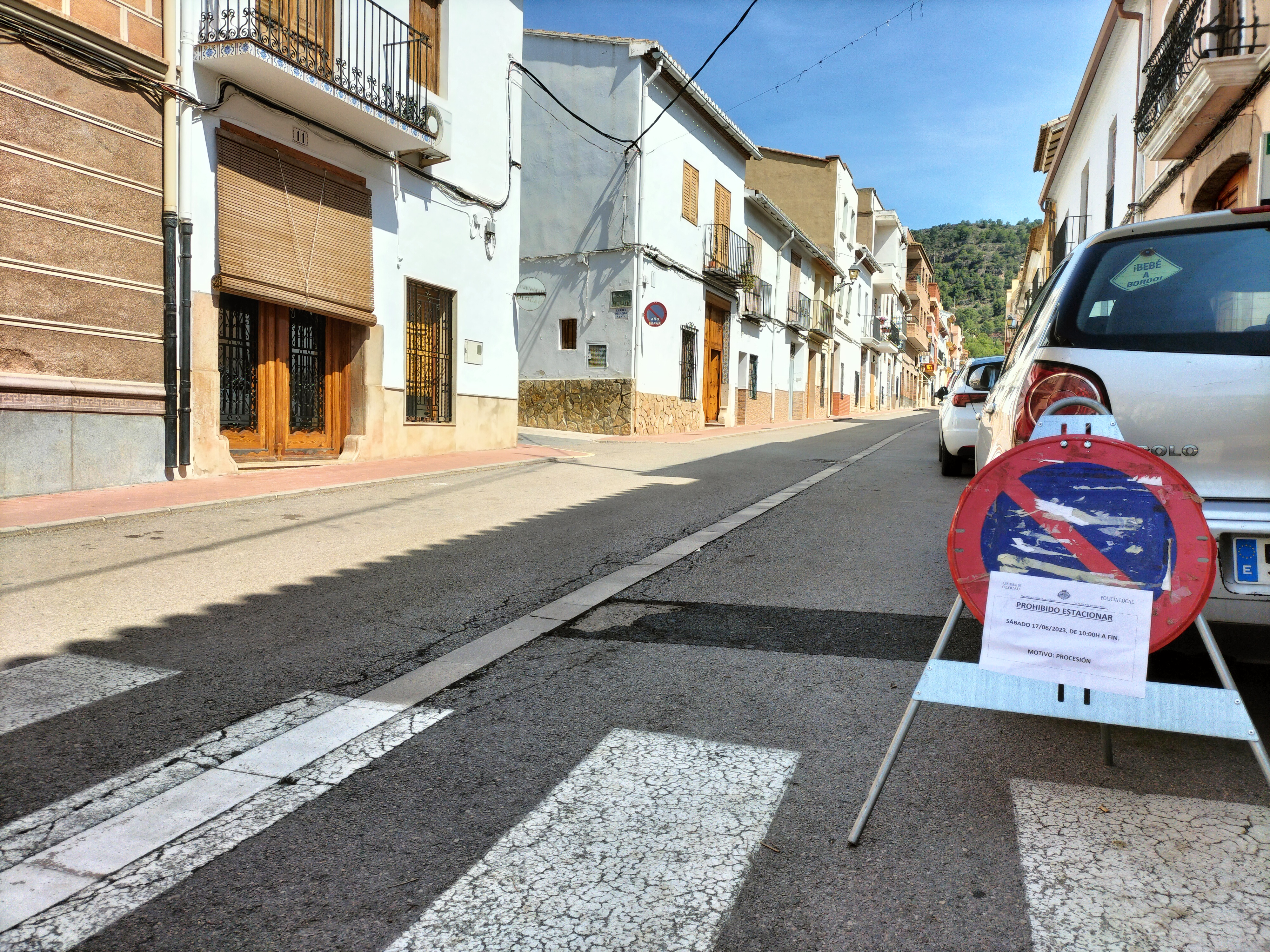 Se&ntilde;ales aparcamiento Procesi&oacute;n Corpus 2023 Olocau