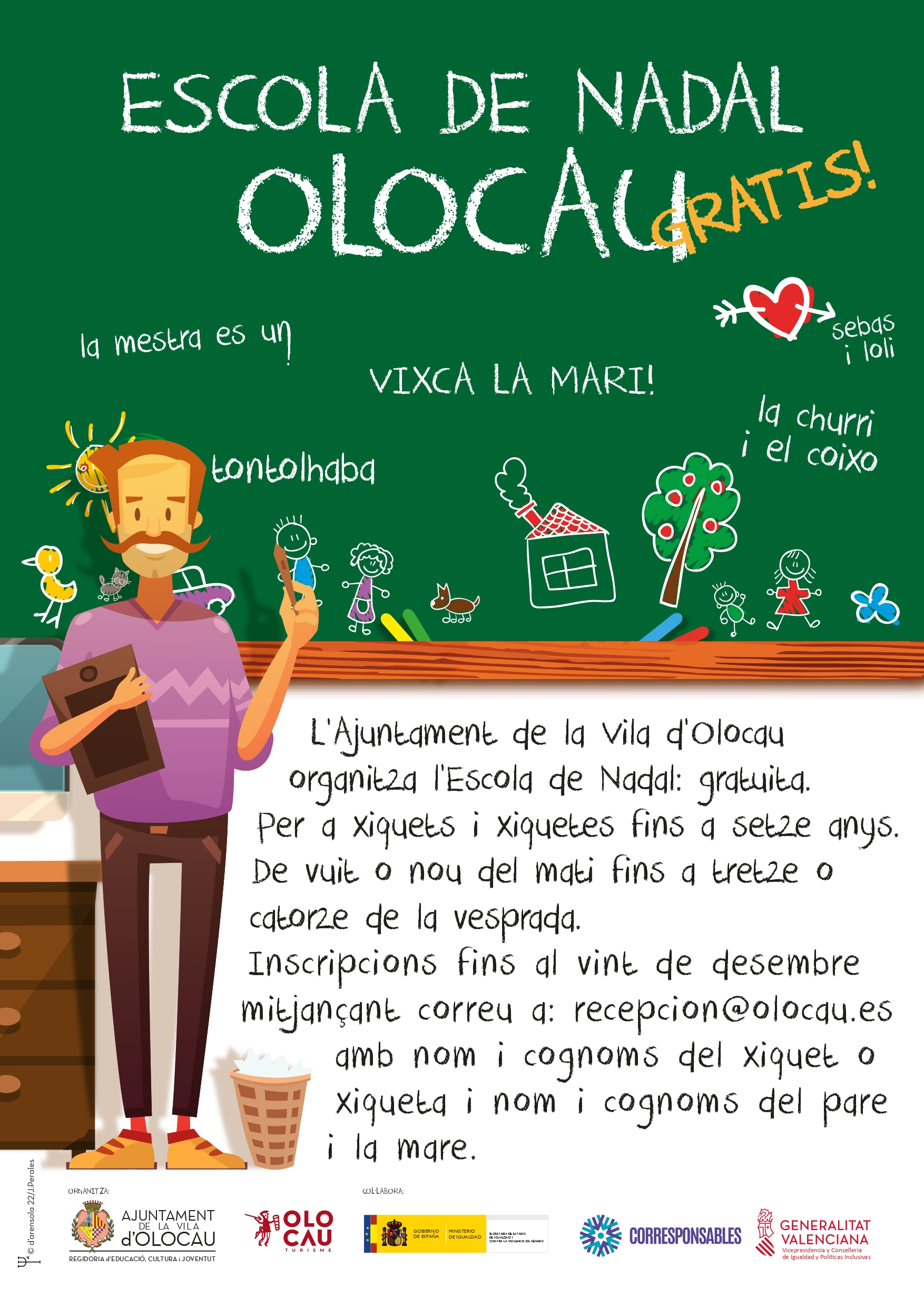 Cartel Escuela Navidad Olocau 2022