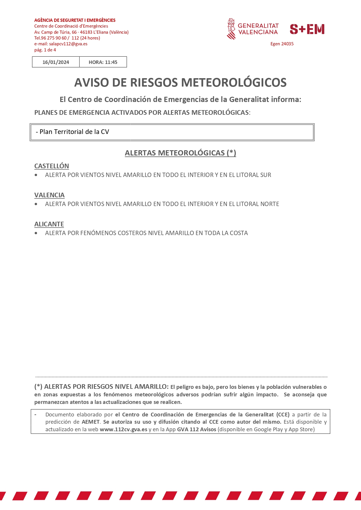 Aviso de riesgos - 1