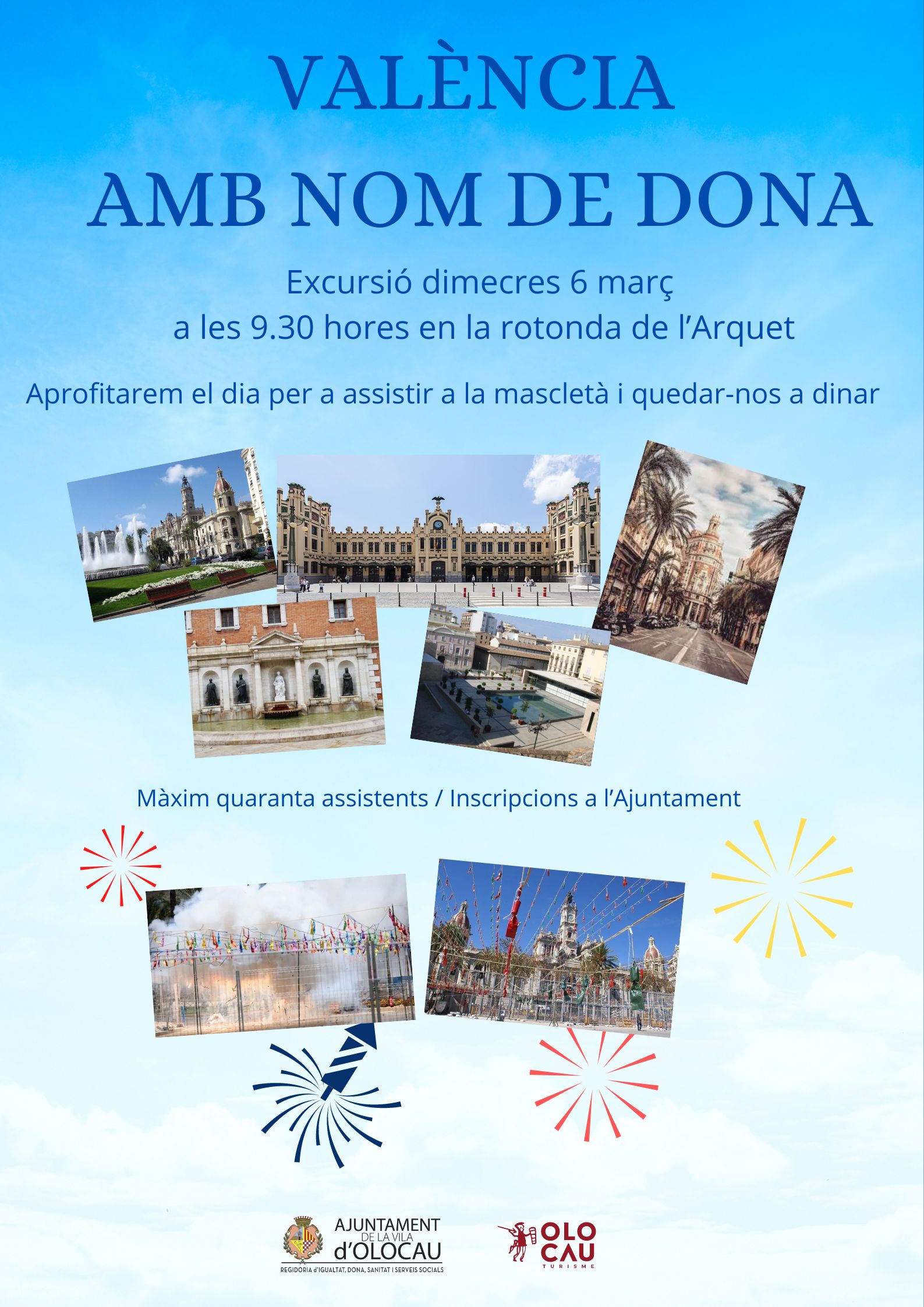 Cartel Excursi&oacute;n Val&egrave;ncia amb nom de dona Olocau