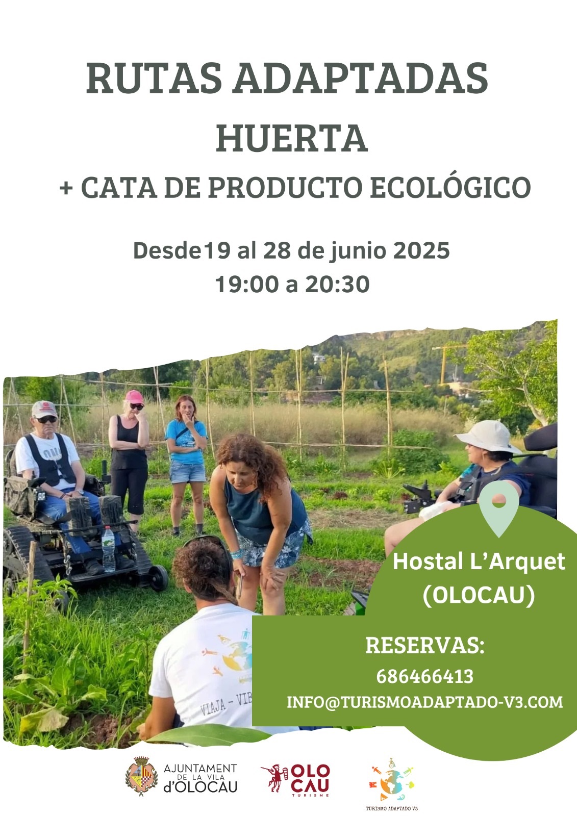 Cartel rutas inclusivas a la huerta Olocau