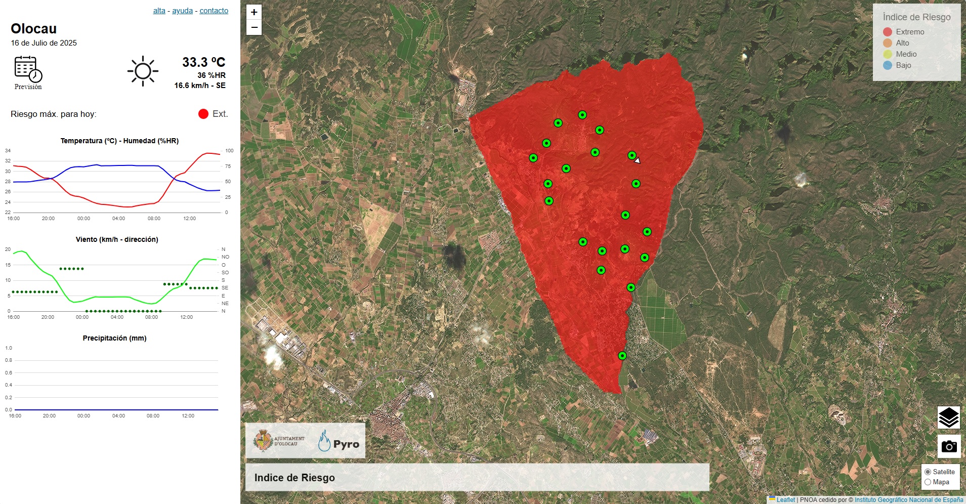 Riesgo incendios 16 julio