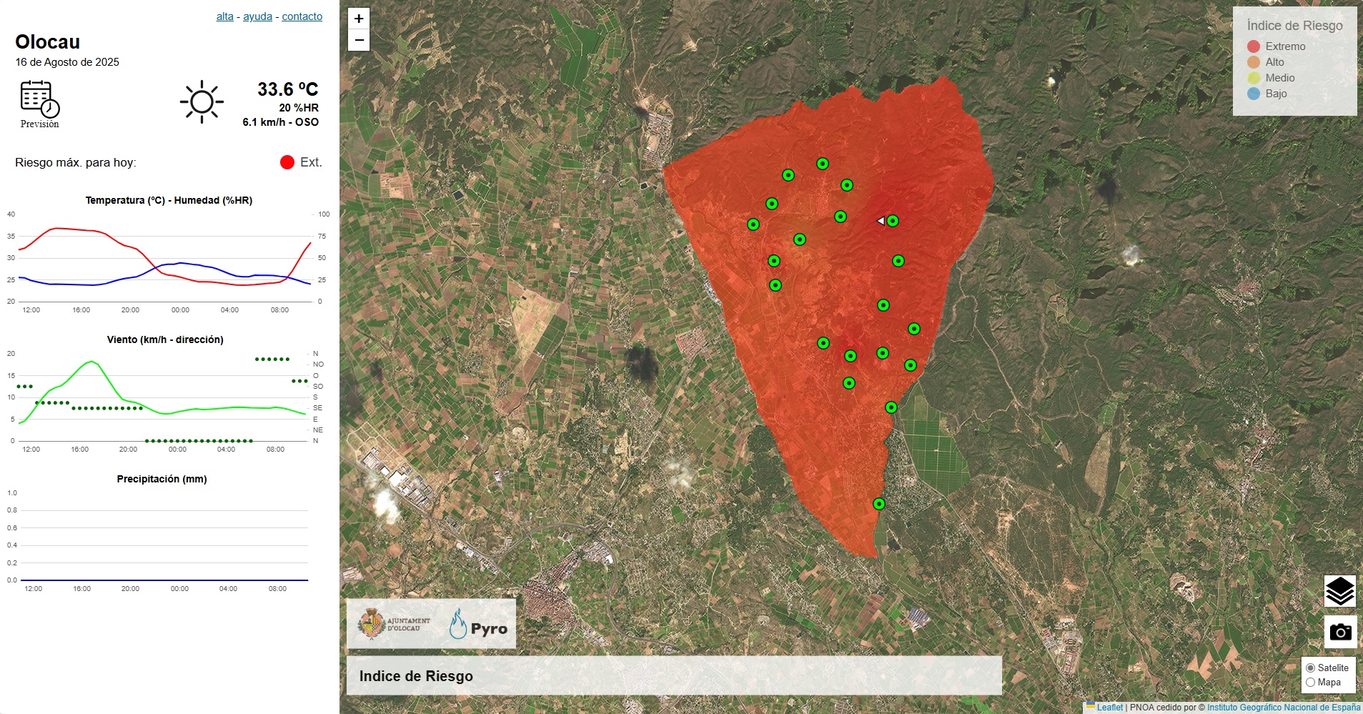 Riesgo incendio - 16 agosto