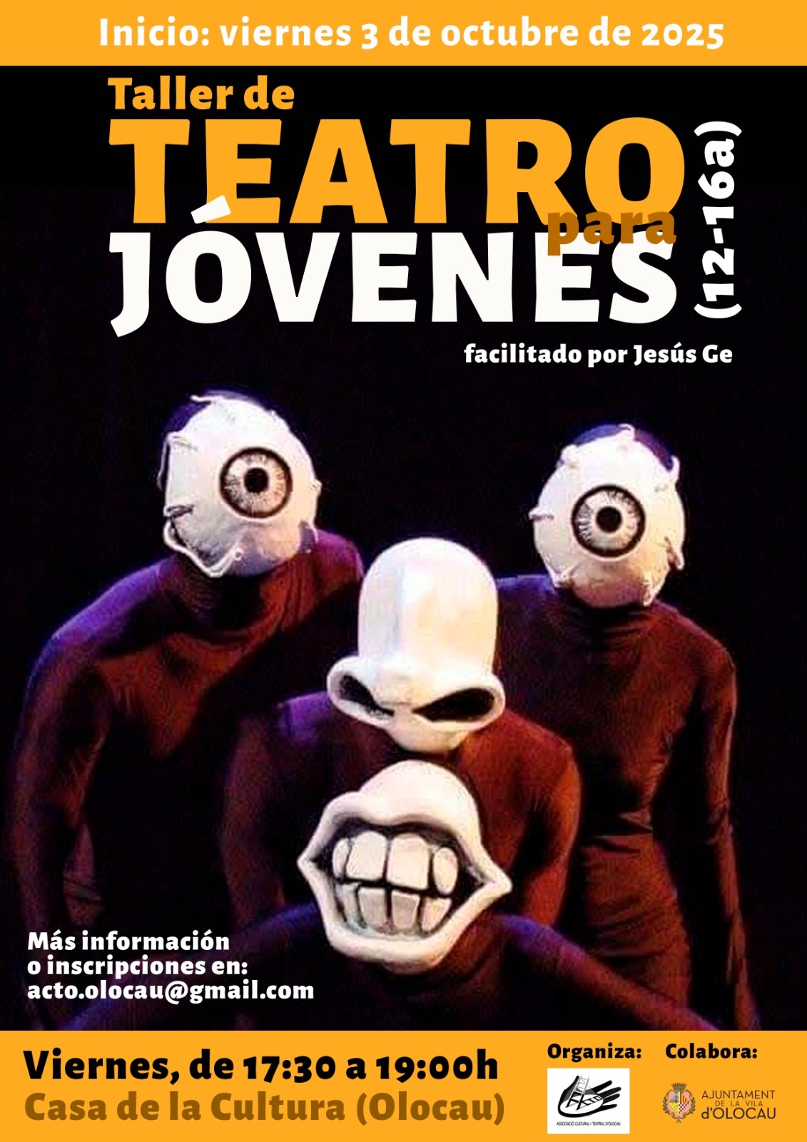 Cartel Taller Teatro Jóvenes Olocau