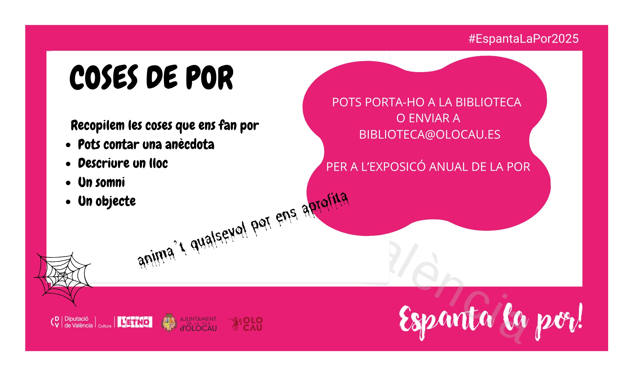 Cartel Coses de por Biblioteca Olocau