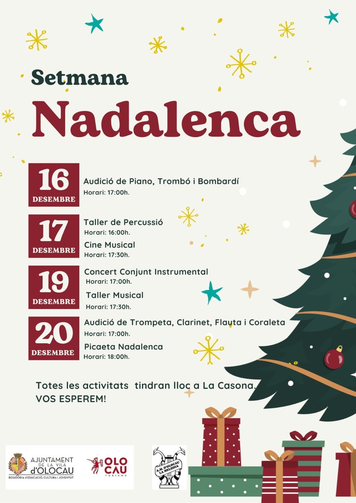 Cartel Semana Navide&ntilde;a La Melod&iacute;a Olocau