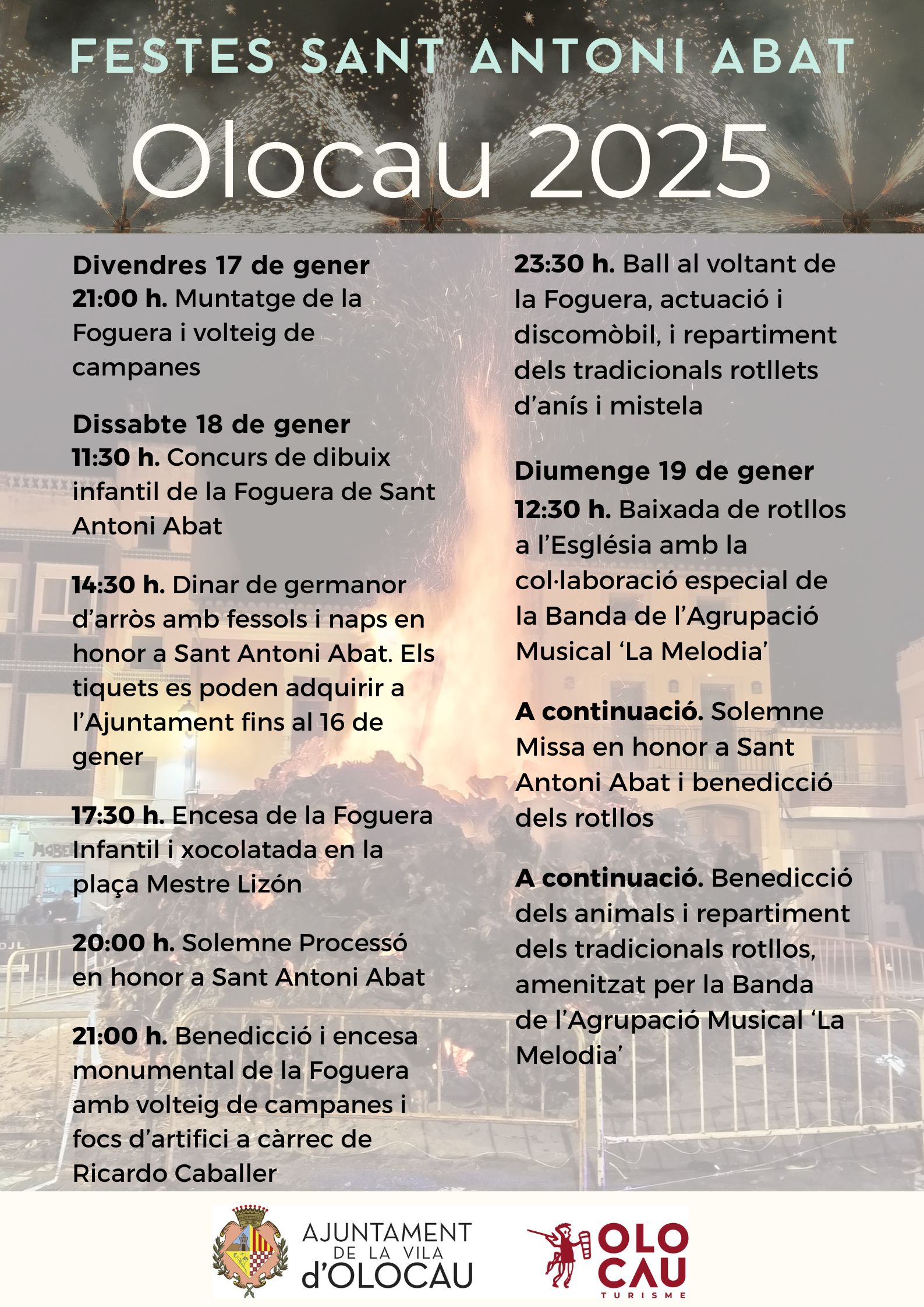 Cartel actos San Antón Olocau 2025