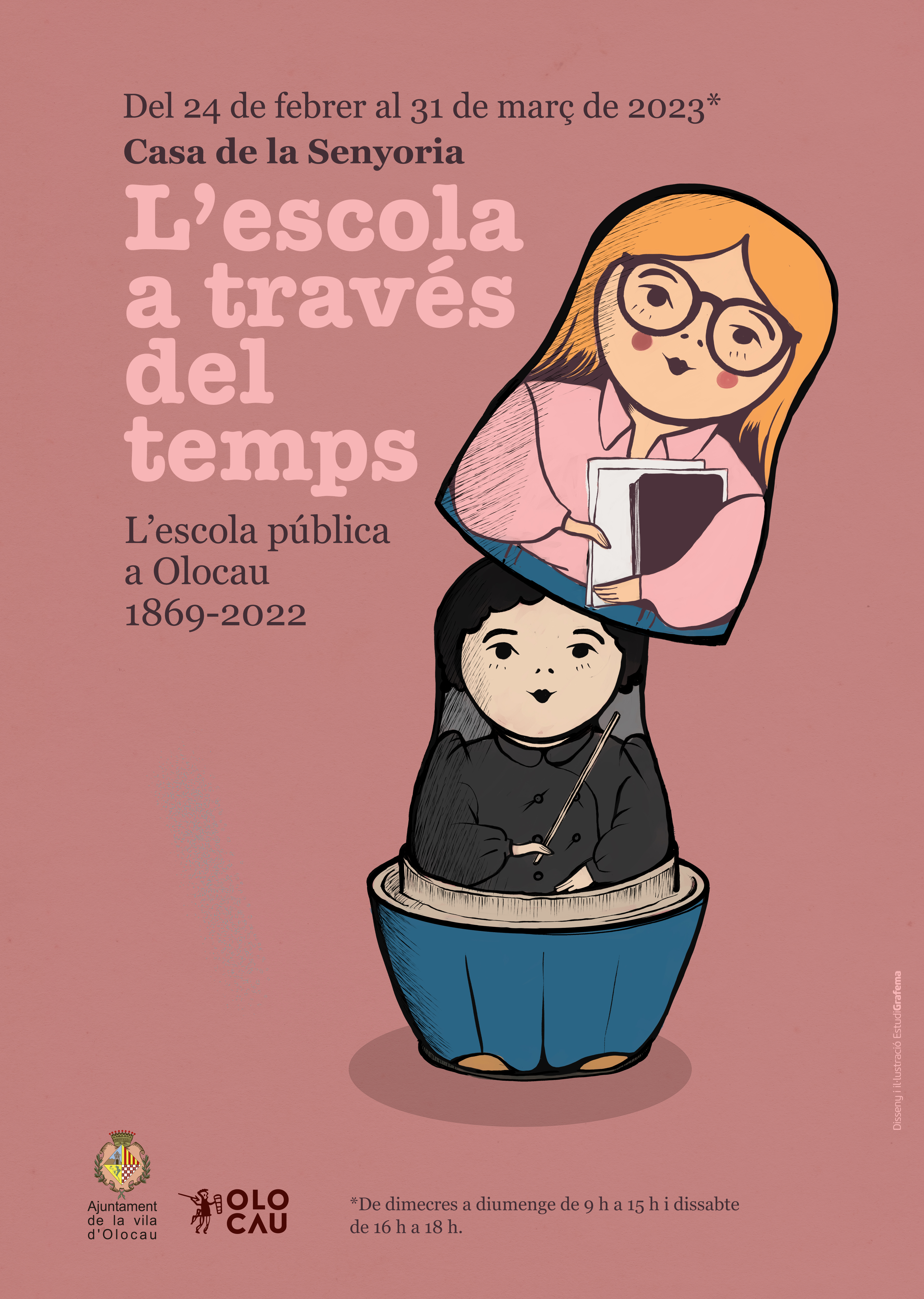 Cartel exposición ‘L’escola a través del temps - L’escola pública a Olocau 1869-2022