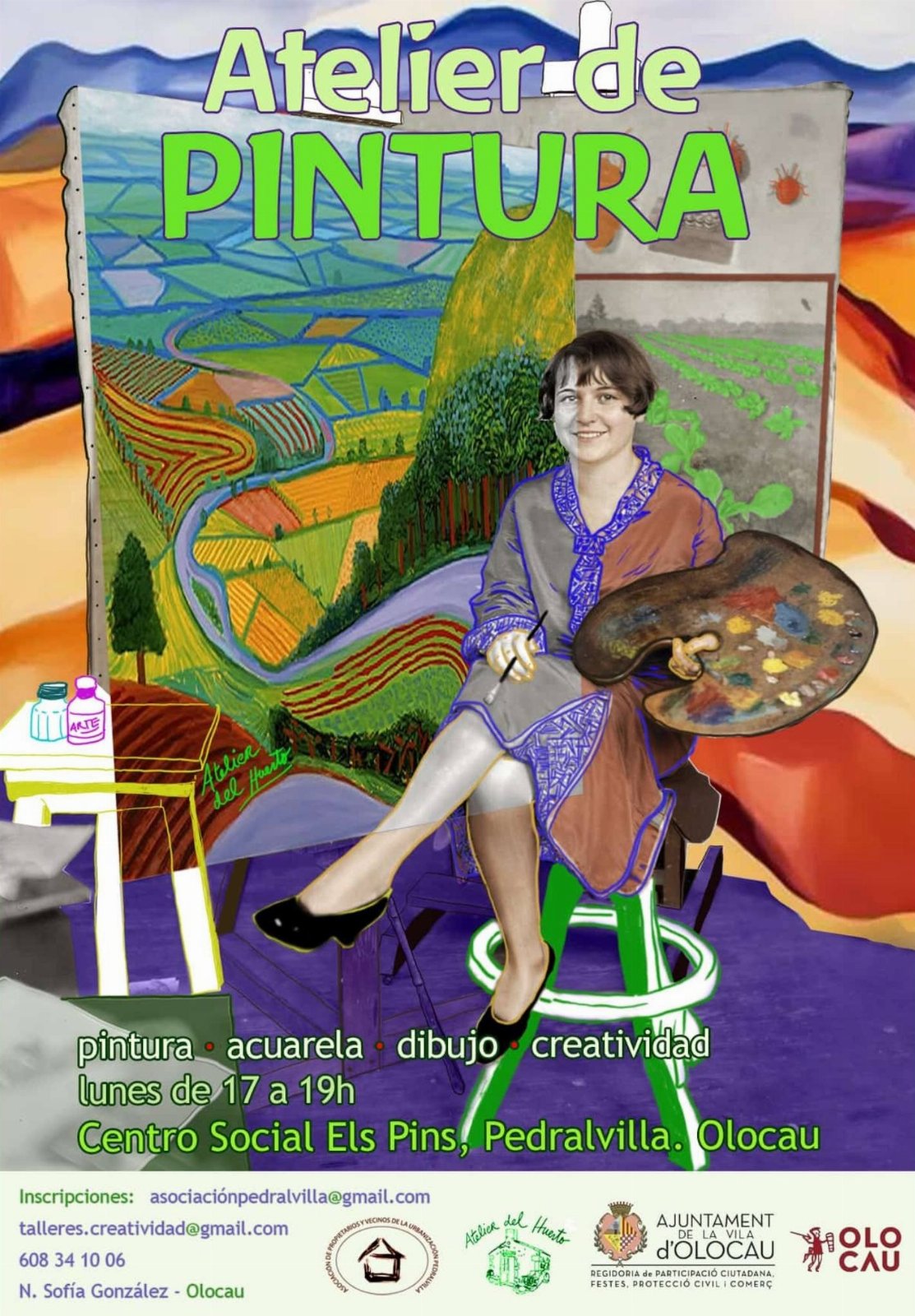 Cartel Atelier pintura Pedralvilla Olocau
