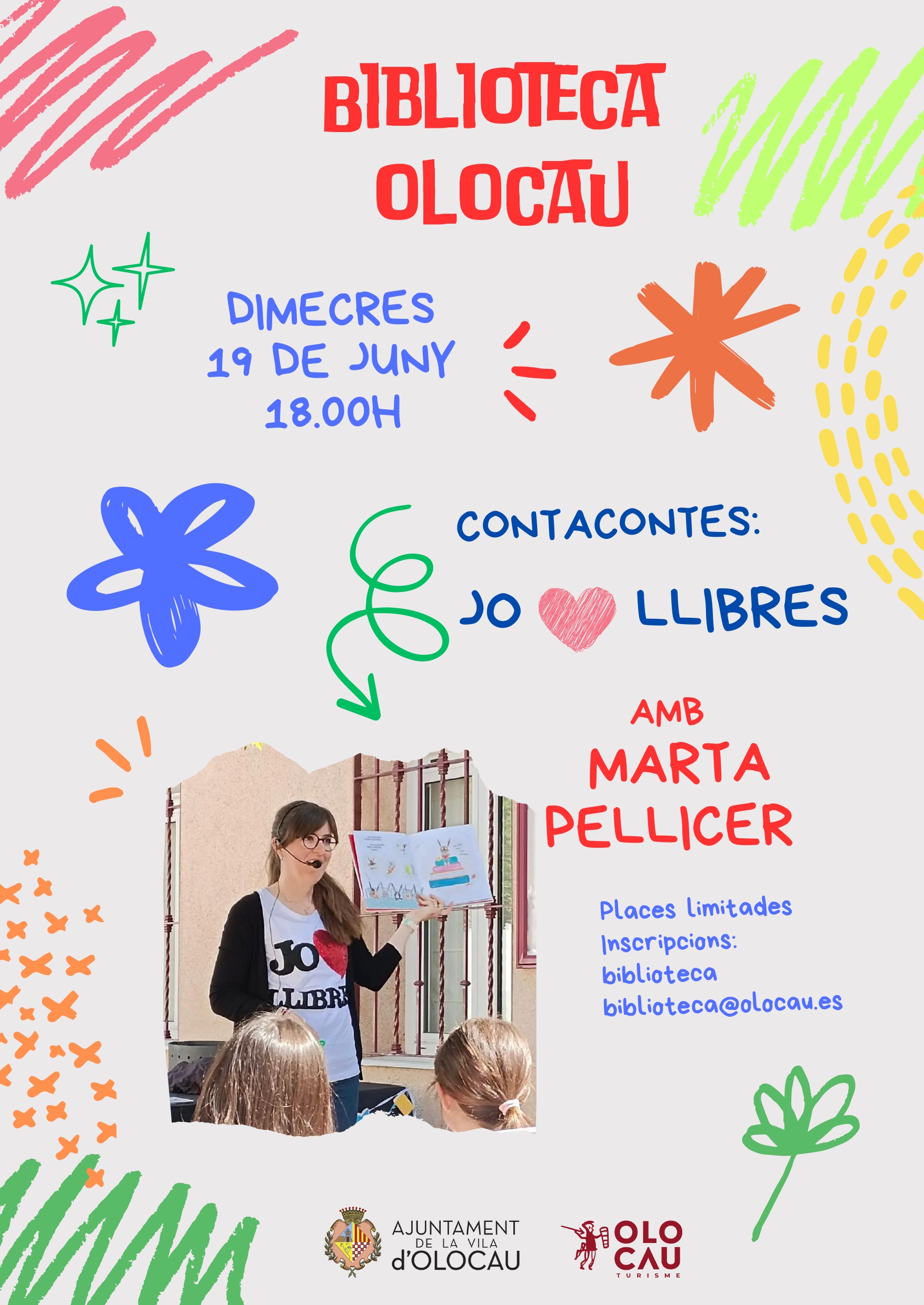 Cartel cuentacuentos Biblioteca Olocau junio 2024