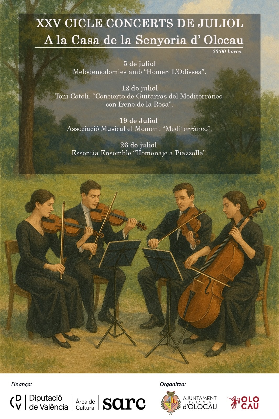 Cartel Ciclo de Conciertos de Julio de la Casa de la Senyoria 2025 Olocau