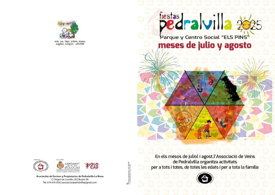 Programa Fiestas Pedralvilla Olocau 2025 - 1