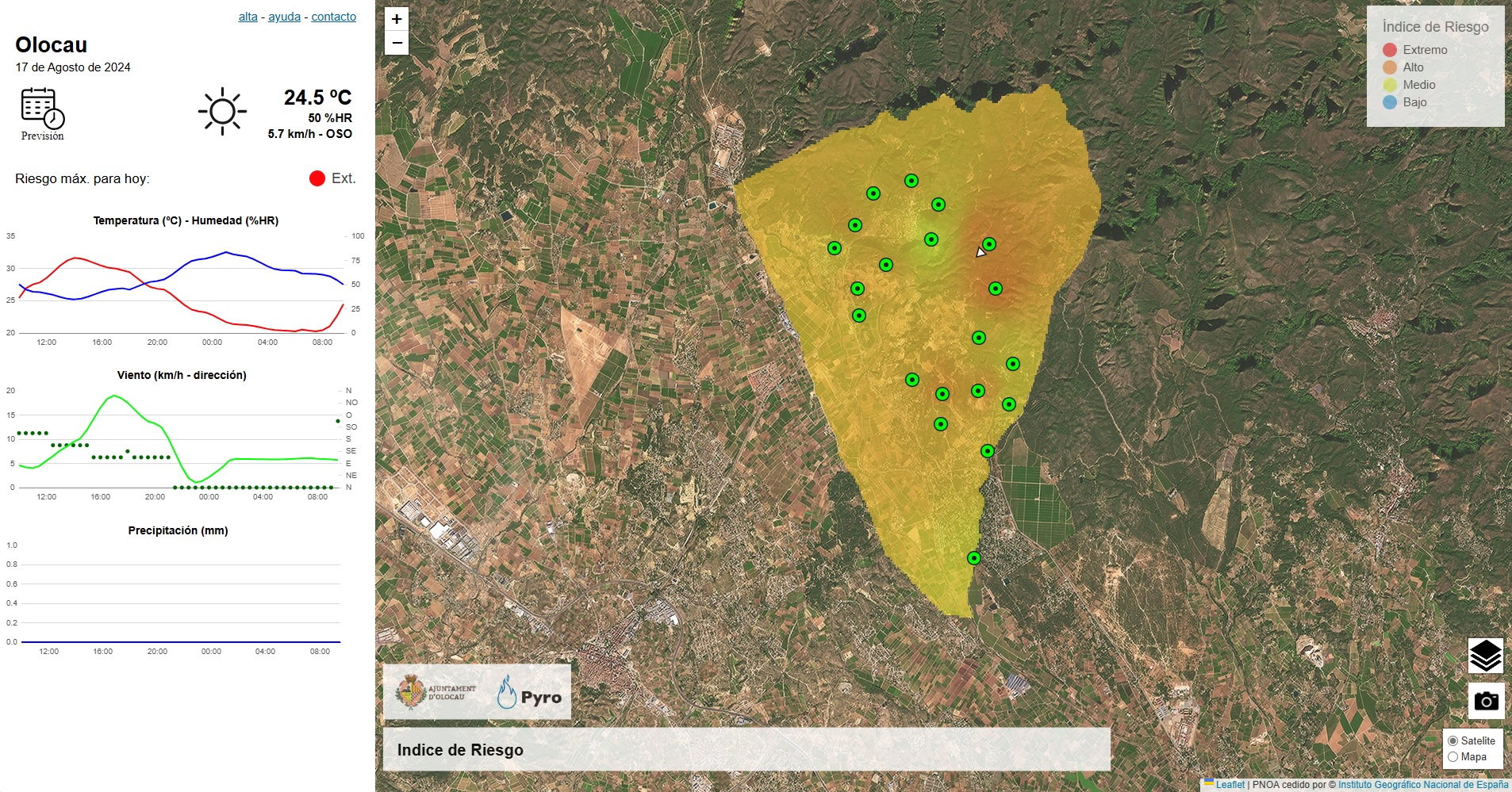 Riesgo incendios - 17 agosto