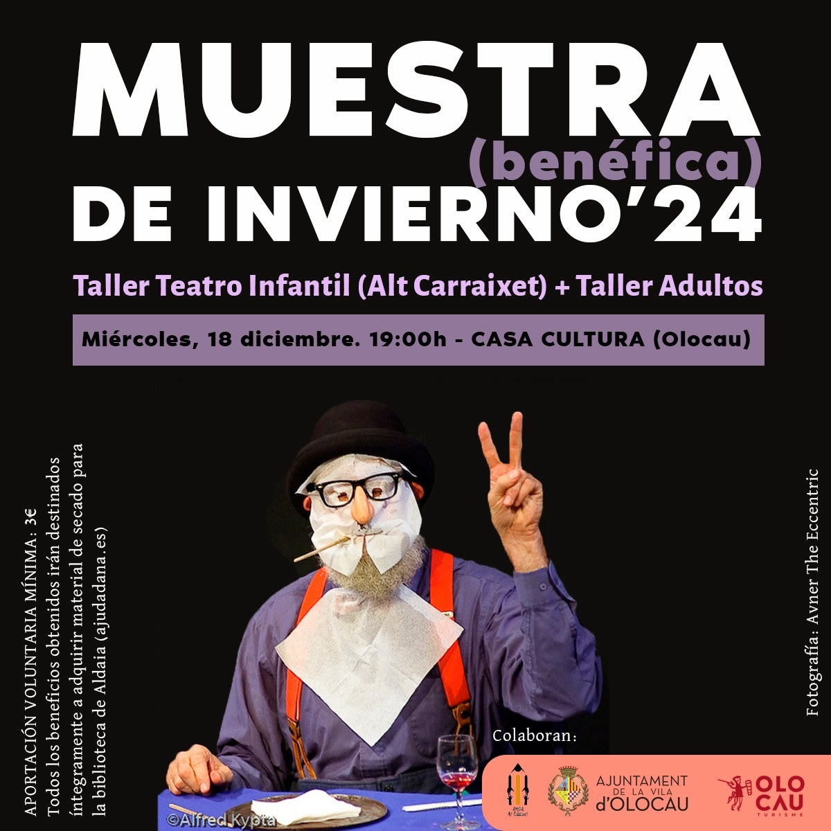 Cartel Muestra Invierno talleres de teatro Olocau