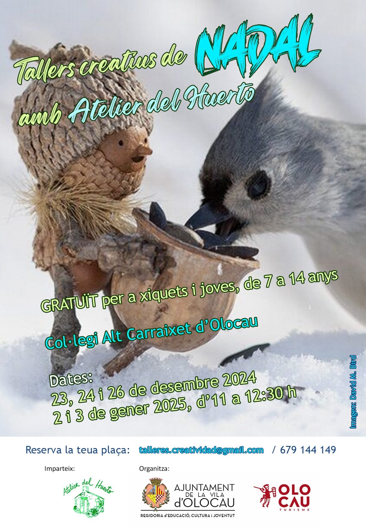 Cartel talleres creativos de Navidad Olocau