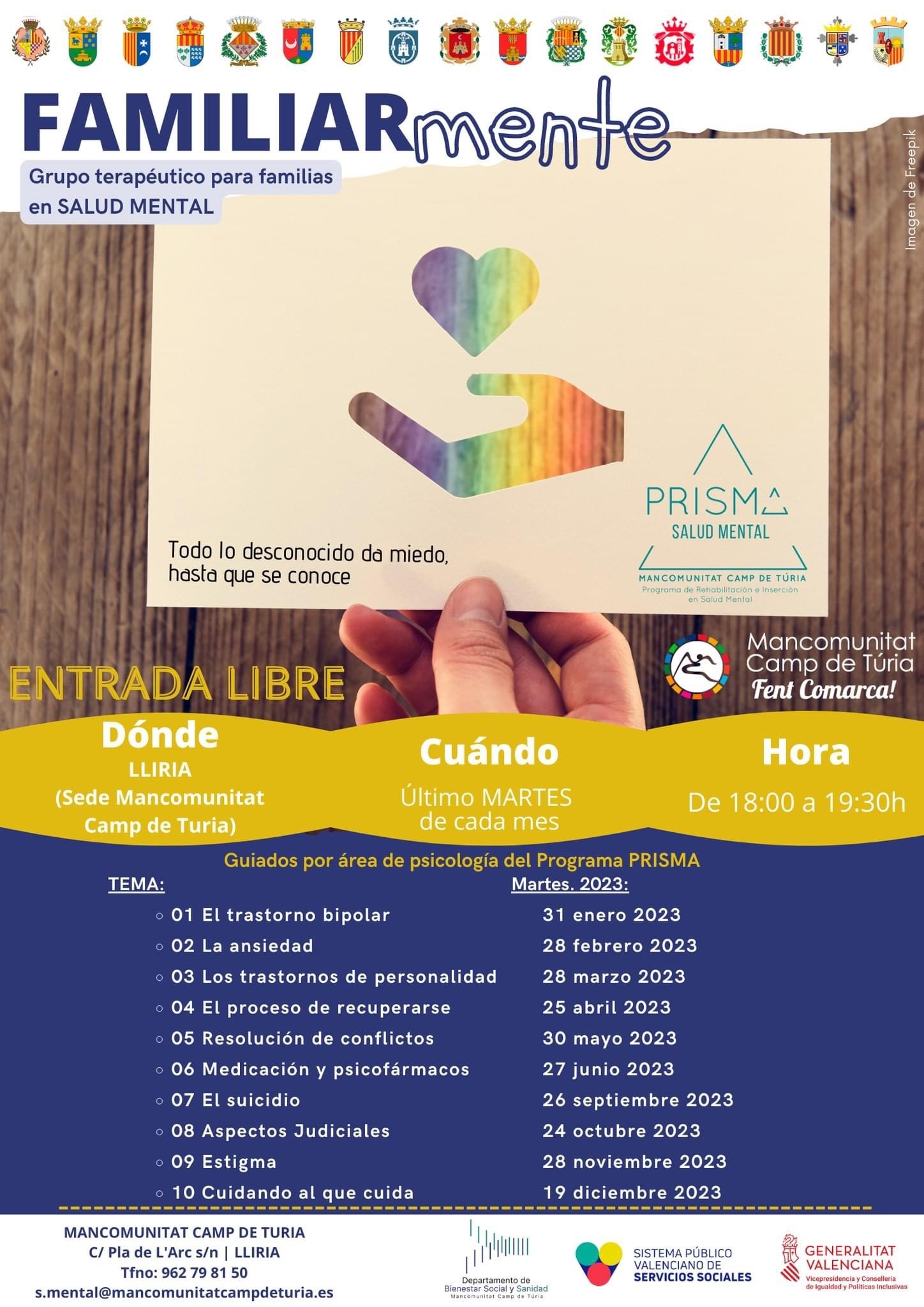 Cartel grupo terap&eacute;utico 'FAMILIARmente'