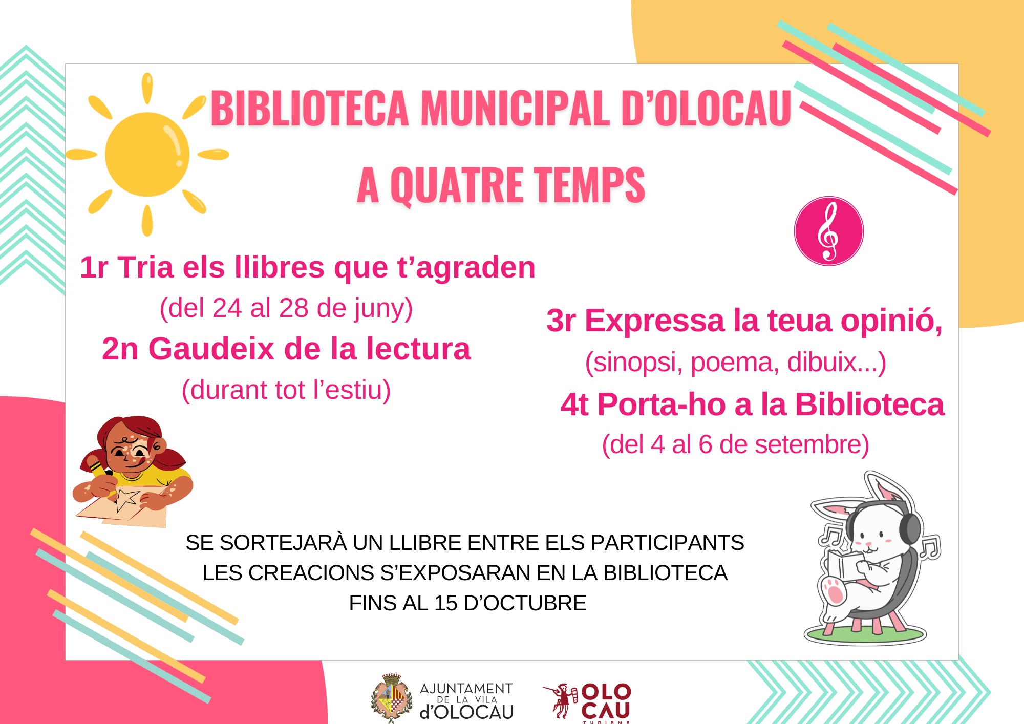 Cartel reto lector verano Biblioteca Olocau