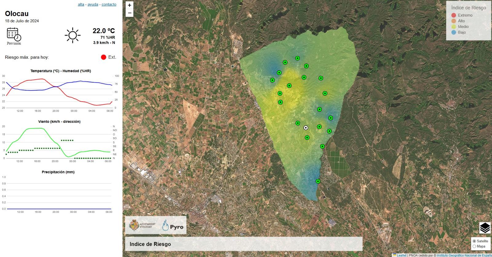Riesgo incendios - Jueves 18 julio