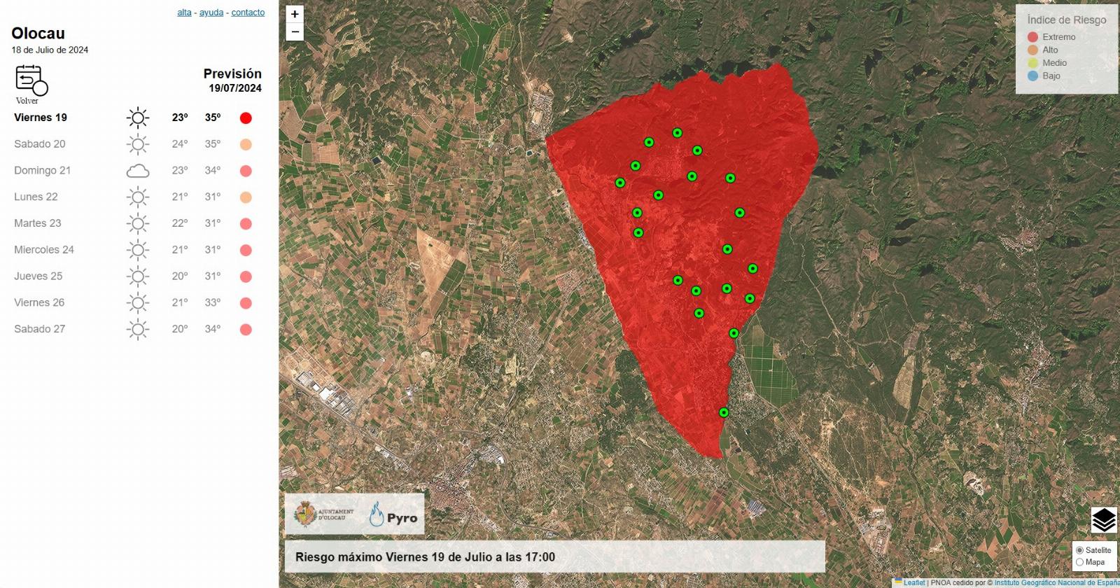 Riesgo incendios - Previsi&oacute;n