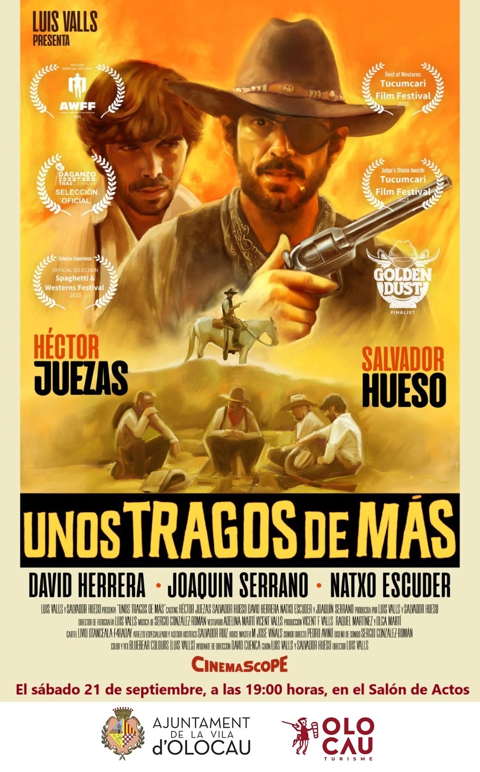 Cartel proyecci&oacute;n y cinef&oacute;rum Unos tragos de m&aacute;s Olocau