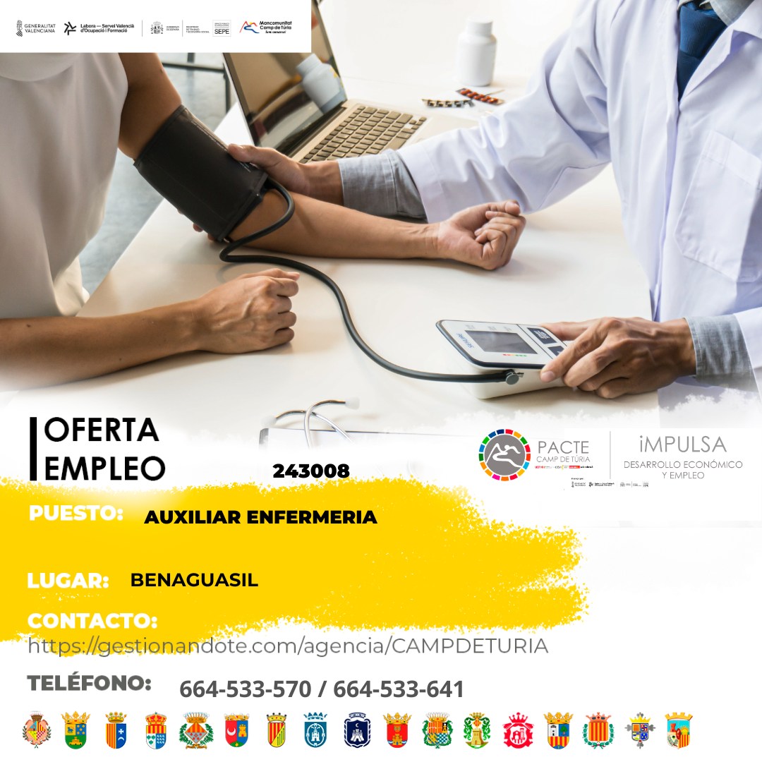 Auxiliar enfermer&iacute;a en Benaguasil