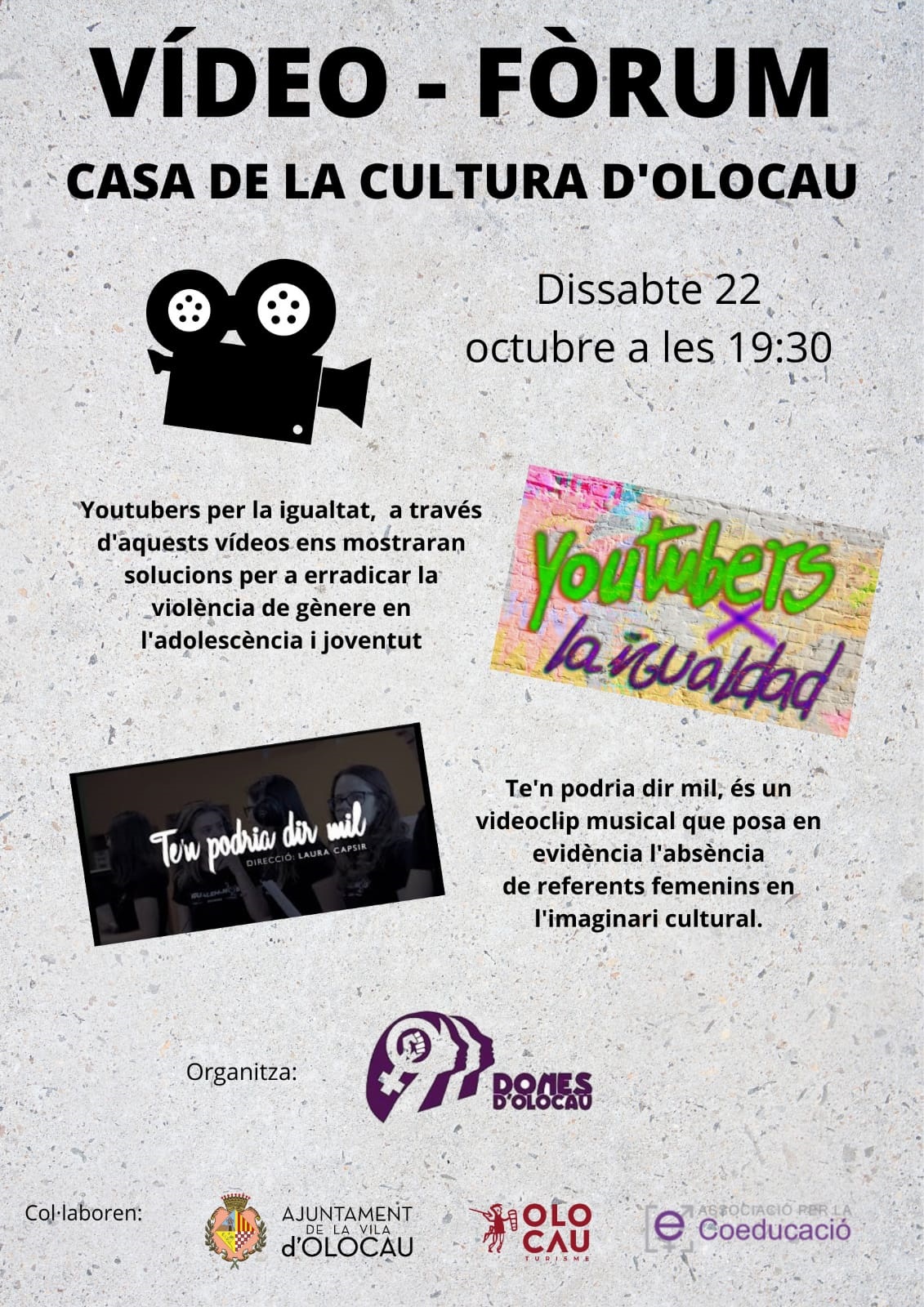 Cartel V&iacute;deo-F&oacute;rum Dones d'Olocau