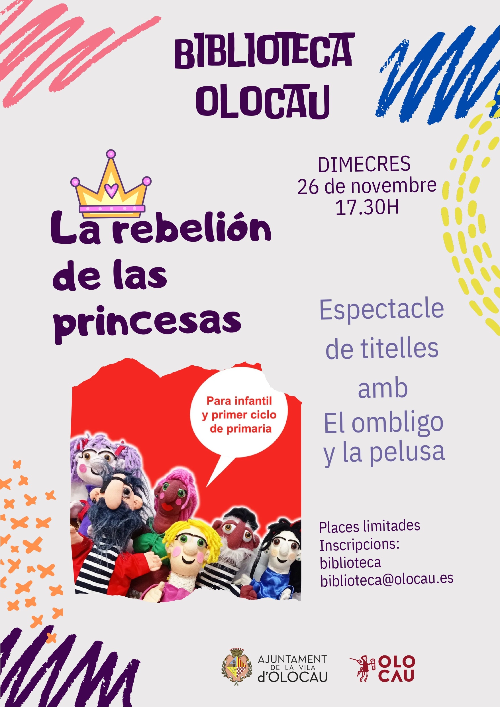 Cartel animaci&oacute;n lectora Biblioteca Olocau noviembre 2025