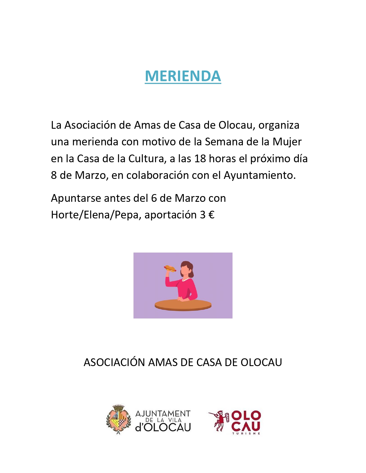 Cartel Merienda Amas de Casa de Olocau