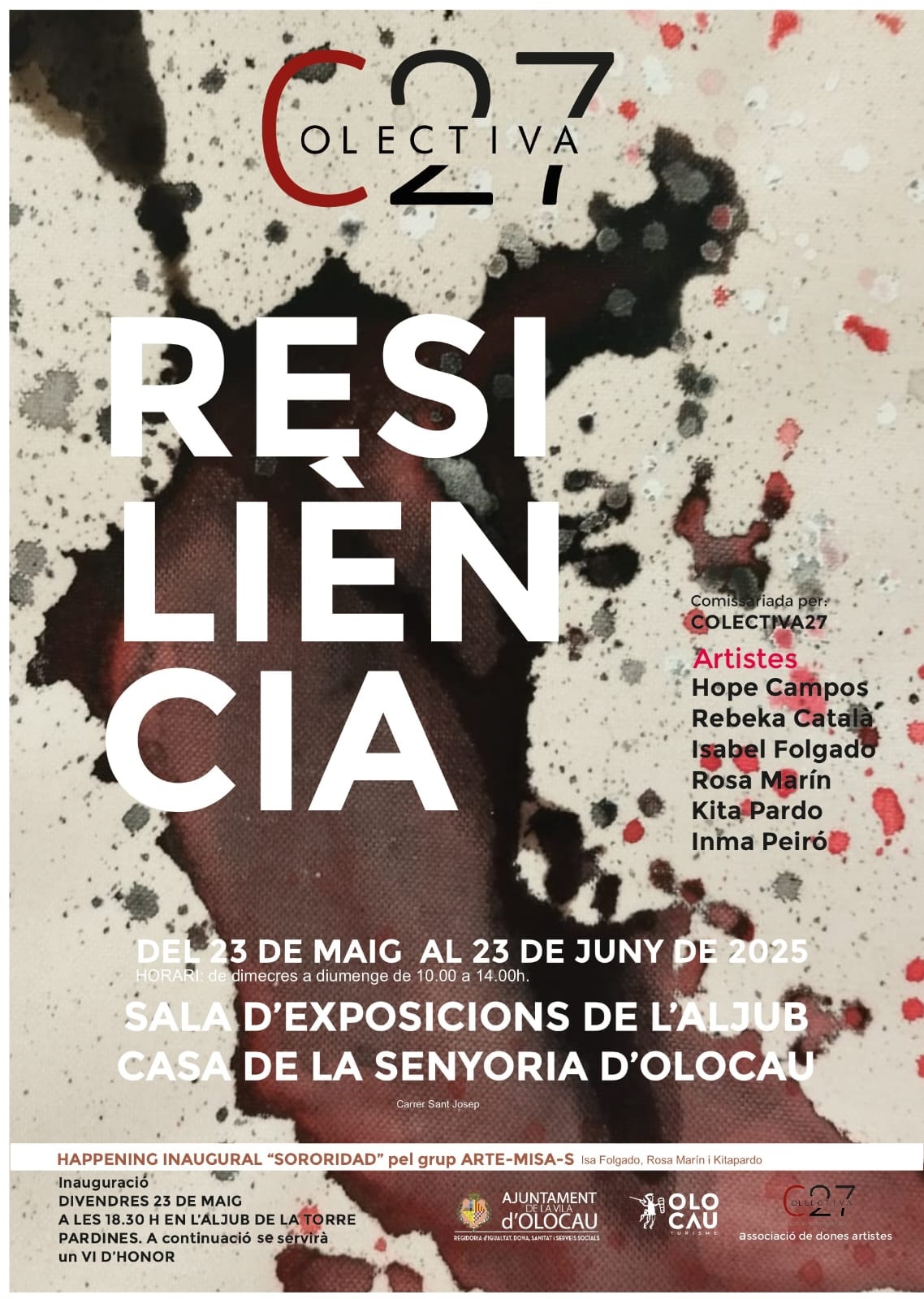 Cartel exposición Resiliència y performance Sororidad Olocau
